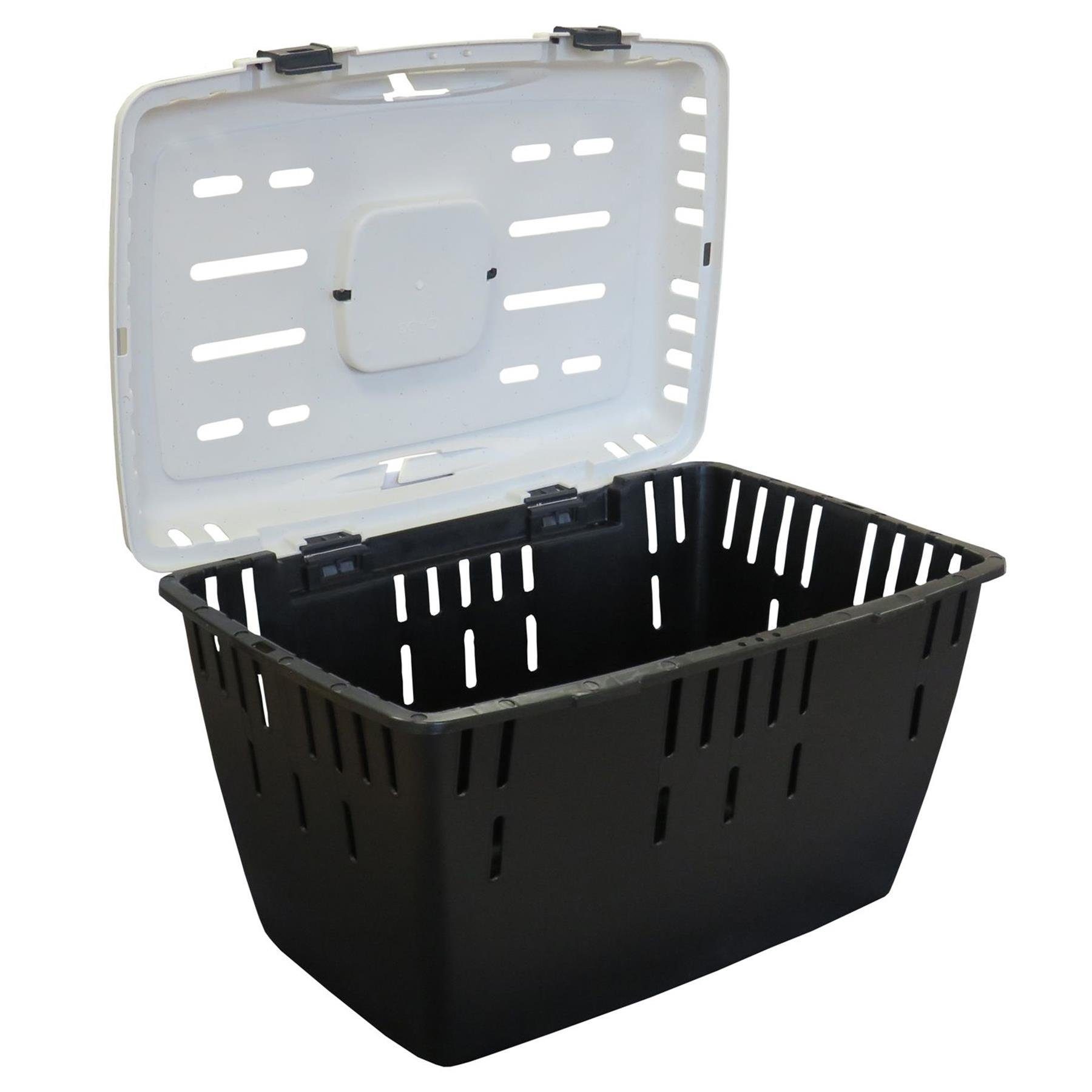 PETGARD Tiertransportbox Hundetransportbox Katzentransportbox DAKOTA anthrazit-weiss, ideal auch für Katzen, Meerschweichen, Kaninchen usw. anthrazit-weiss