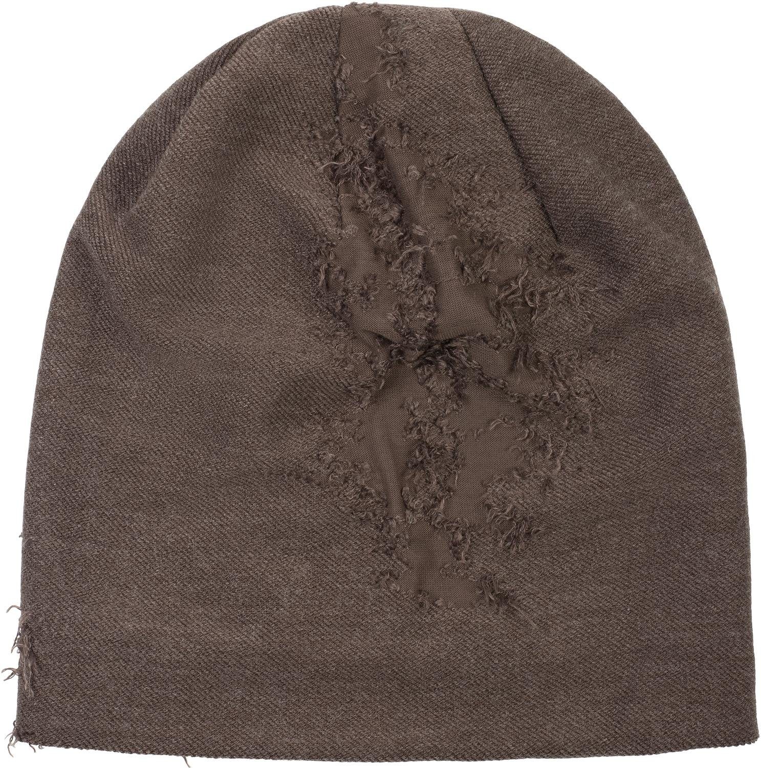 Look styleBREAKER Beanie Braun Beanie Mütze (1-St) Destroyed