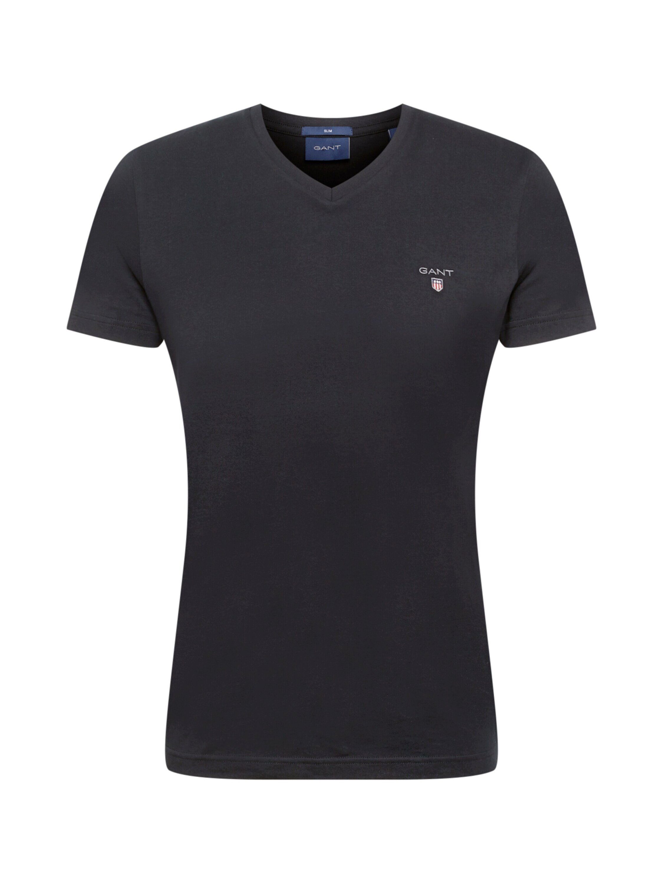 Gant (1-tlg) T-Shirt Schwarz