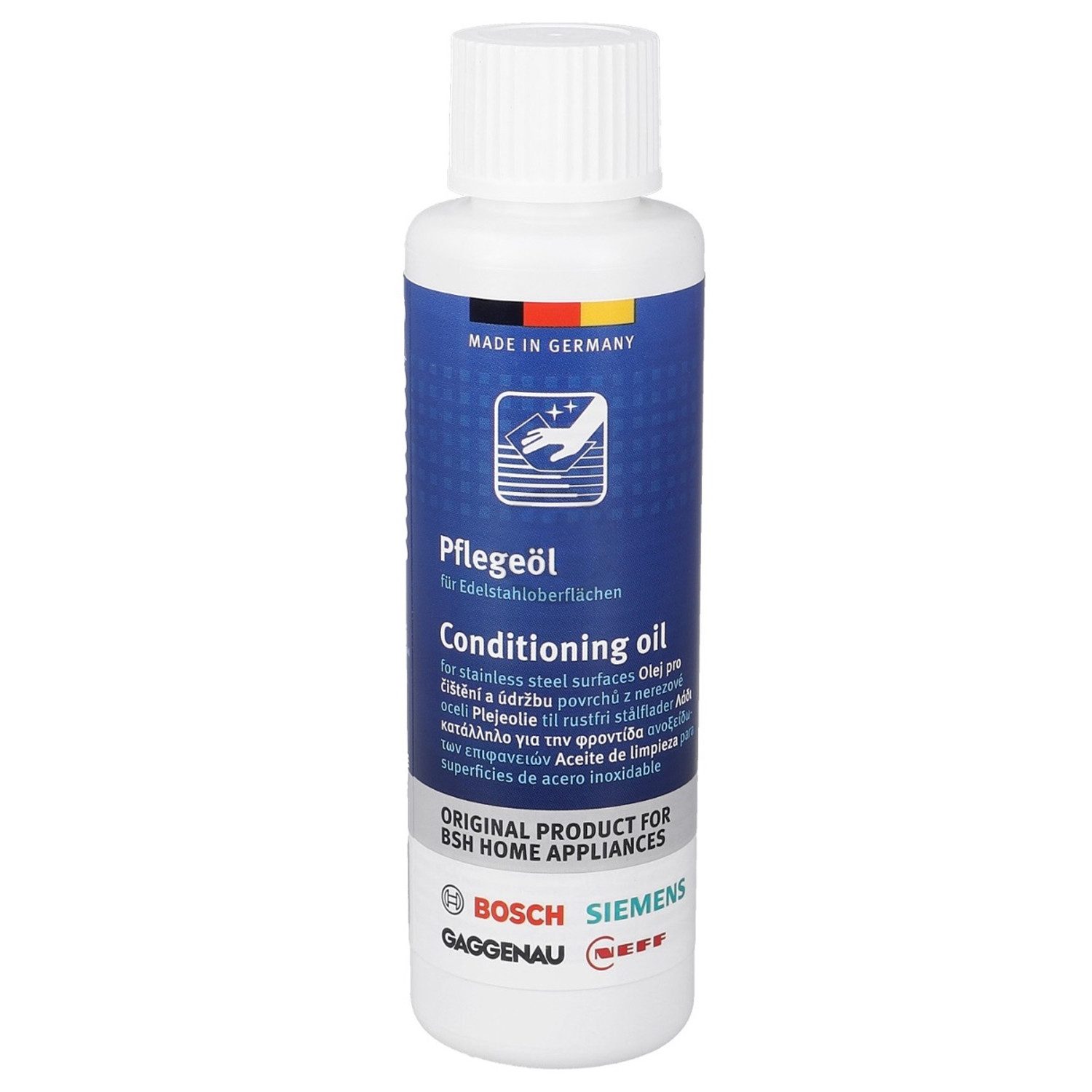 BOSCH Pflegeöl 00311945 Edelstahlpflege 100 ml Очиститель нержавеющей стали (für Oberfläche Aluminium Hausgeräte)