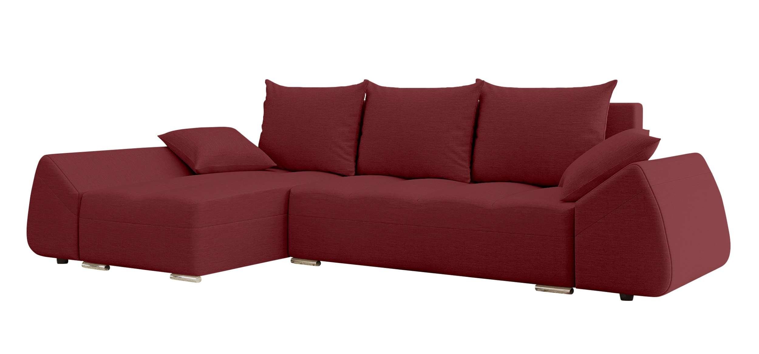 Ecksofa Bettfunktion, Stylefy Cascade, Sofa, mit Sitzkomfort, Bettkasten, mit Design Eckcouch, L-Form, Modern
