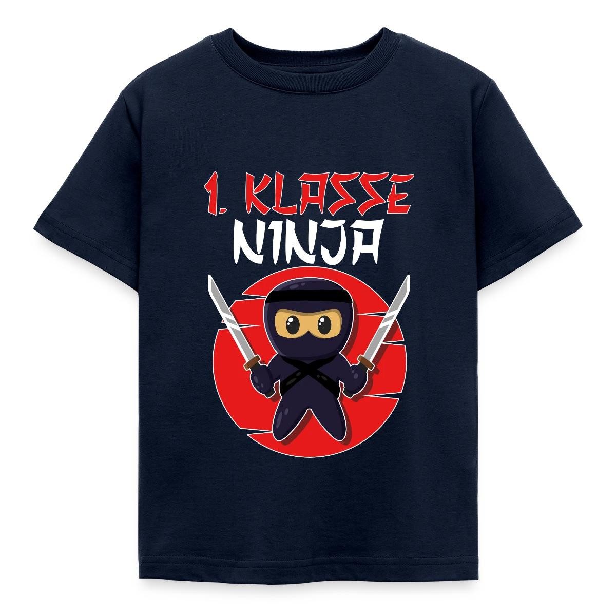 Spreadshirt T-Shirt Schulanfang 1. Klasse Ninja Geschenk Für Erstklässler Kinder T-Shirt (1-tlg)