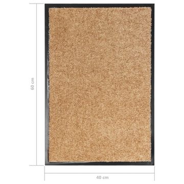 Fußmatte Fußmatte Waschbar Creme 40x60 cm, vidaXL, Rechteckig, Höhe: 0.9 mm