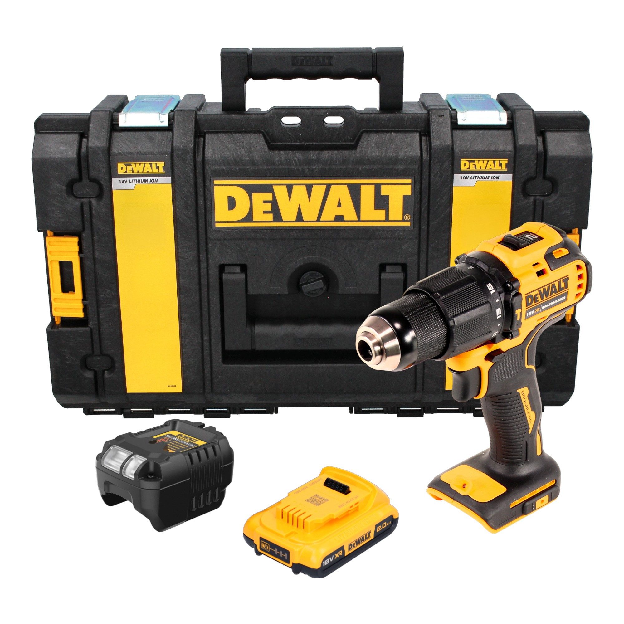 DeWalt Akku-Schlagbohrschrauber DCD 709 D1 18 V 65 Nm + 1x Akku 2,0 Ah + Ladegerät + Tough Box