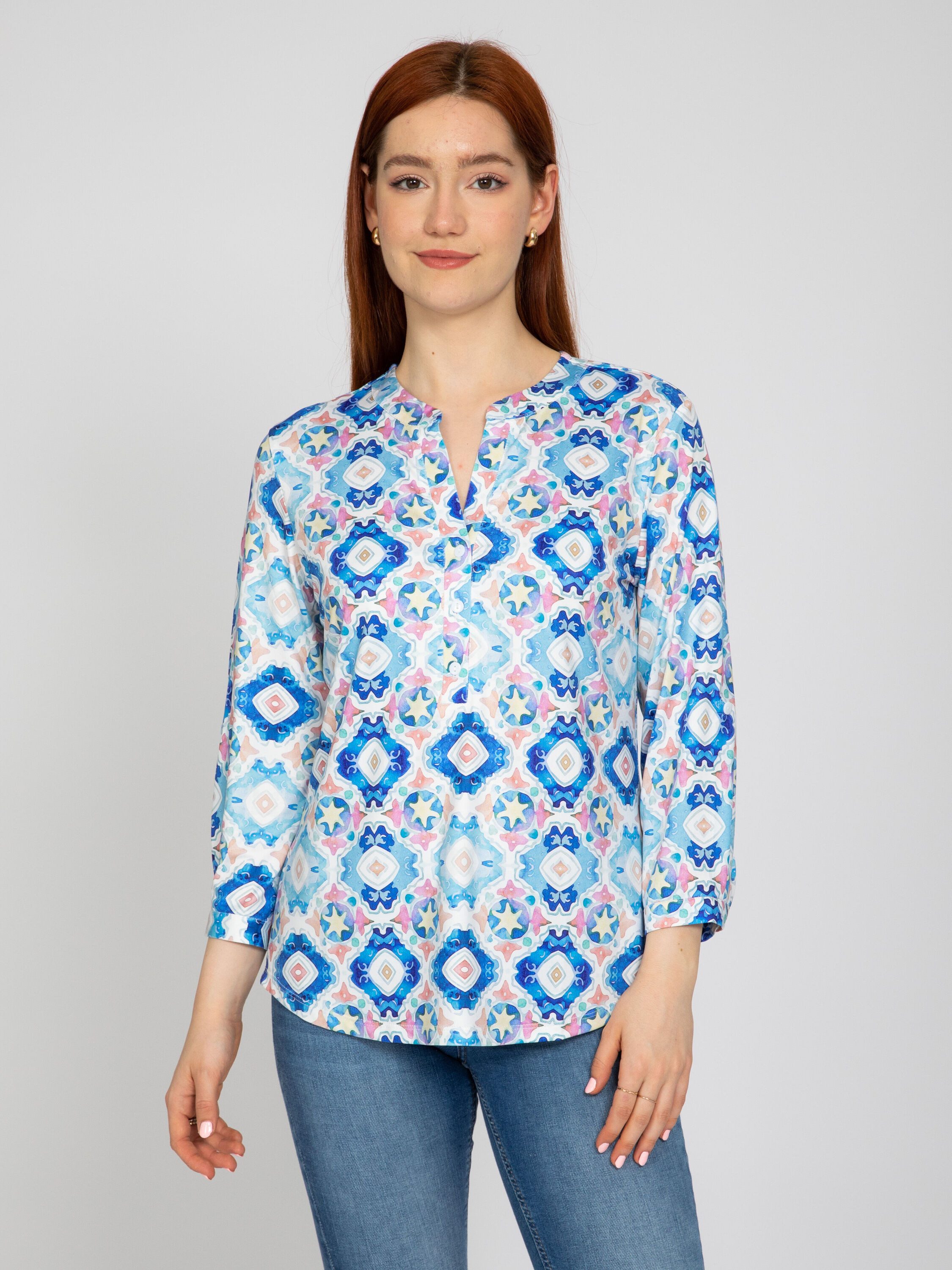 VICCI Germany Langarmbluse mit geometrischem Druck