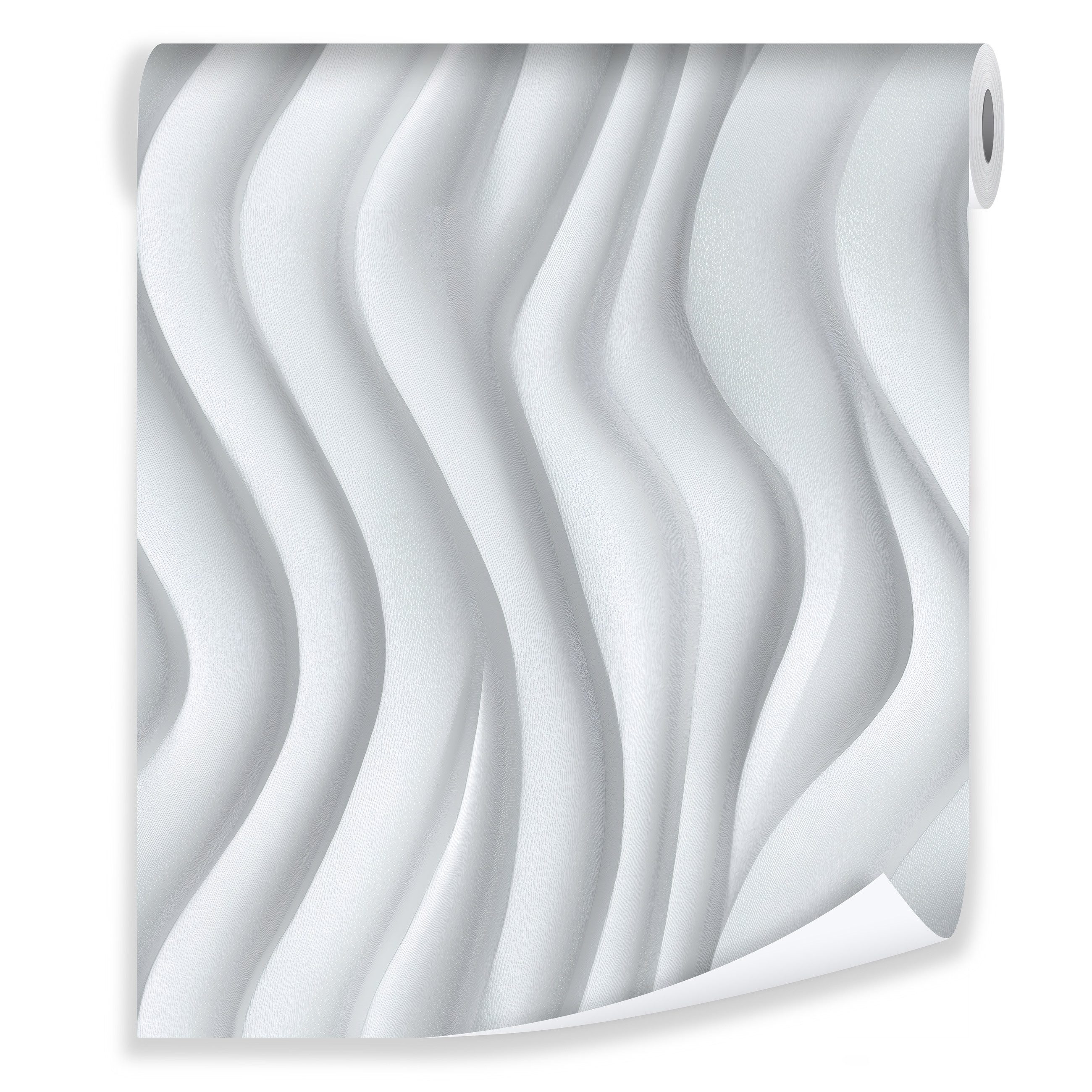 Wallarena Vliestapete Weiß Grau Abstrakt Wohnzimmer Schlafzimmer Tapete 3D günstig online kaufen