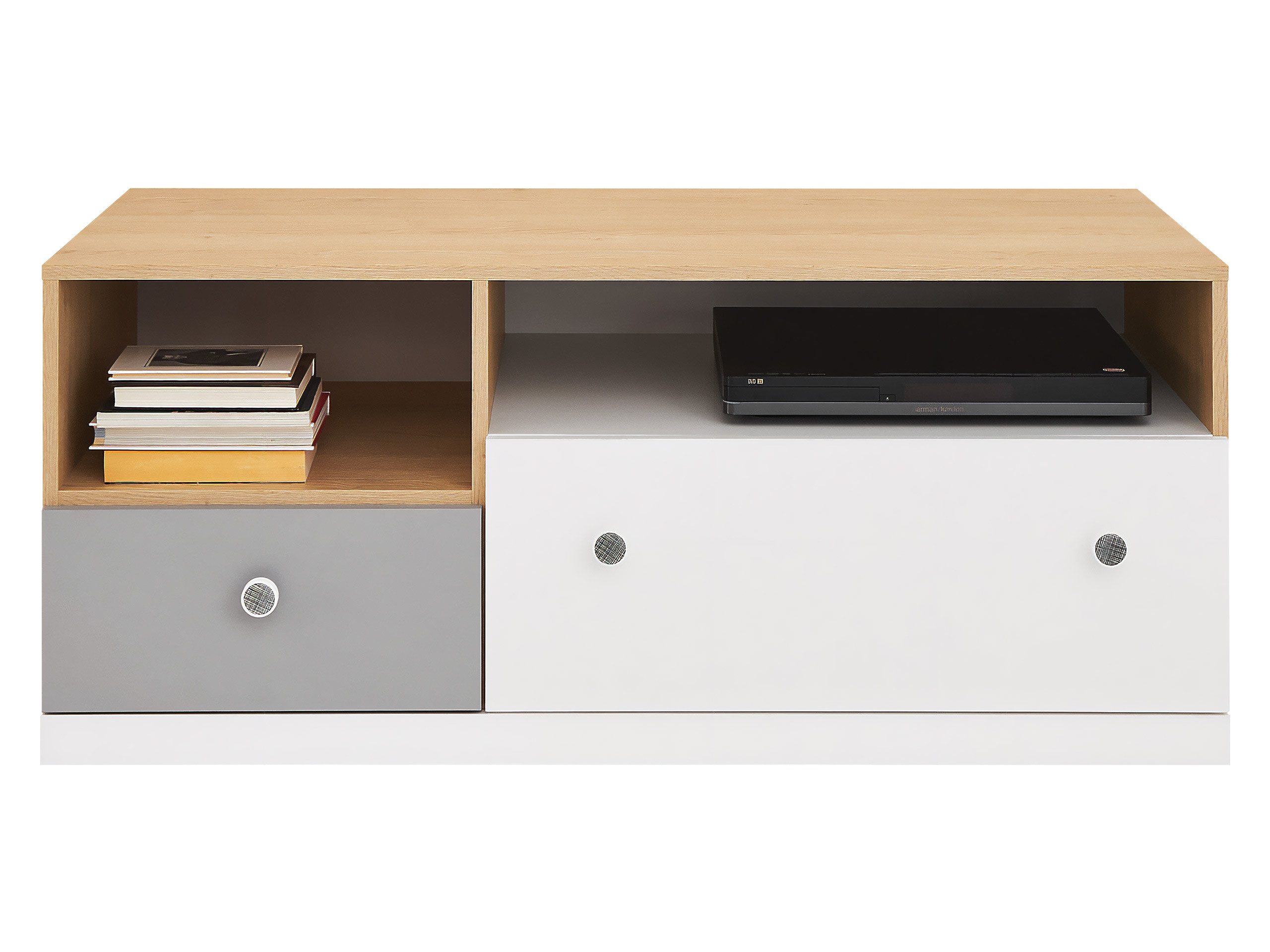 MIRJAN24 TV-Schrank Pixel PX11 (2-Schubladen und Regal) Kugelgleitschienen