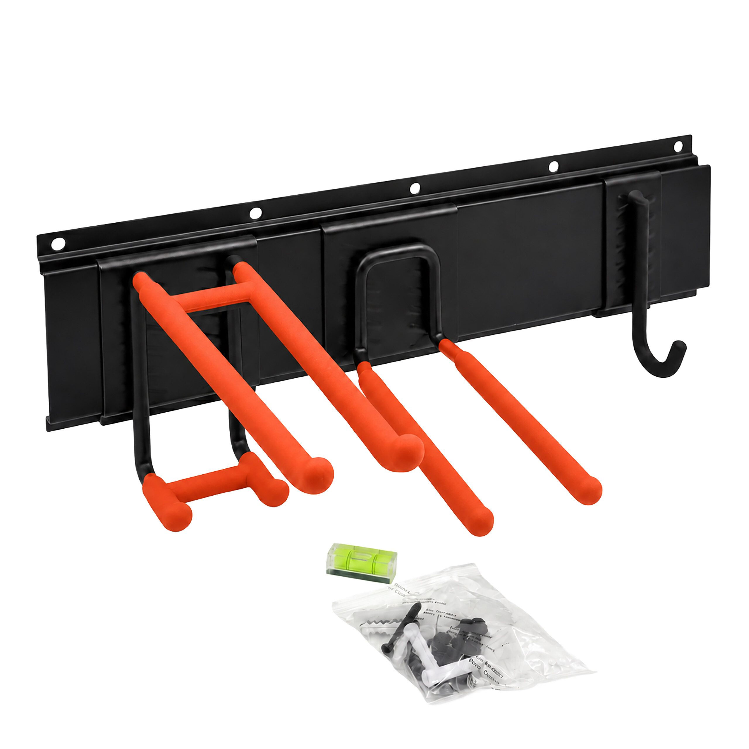 relaxdays Lochwand 8-tlg. Wandhaken Set, 0 Stk., mit 8 Haken, (8-tlg), Schwarz / Orange – Bild 5 von 5