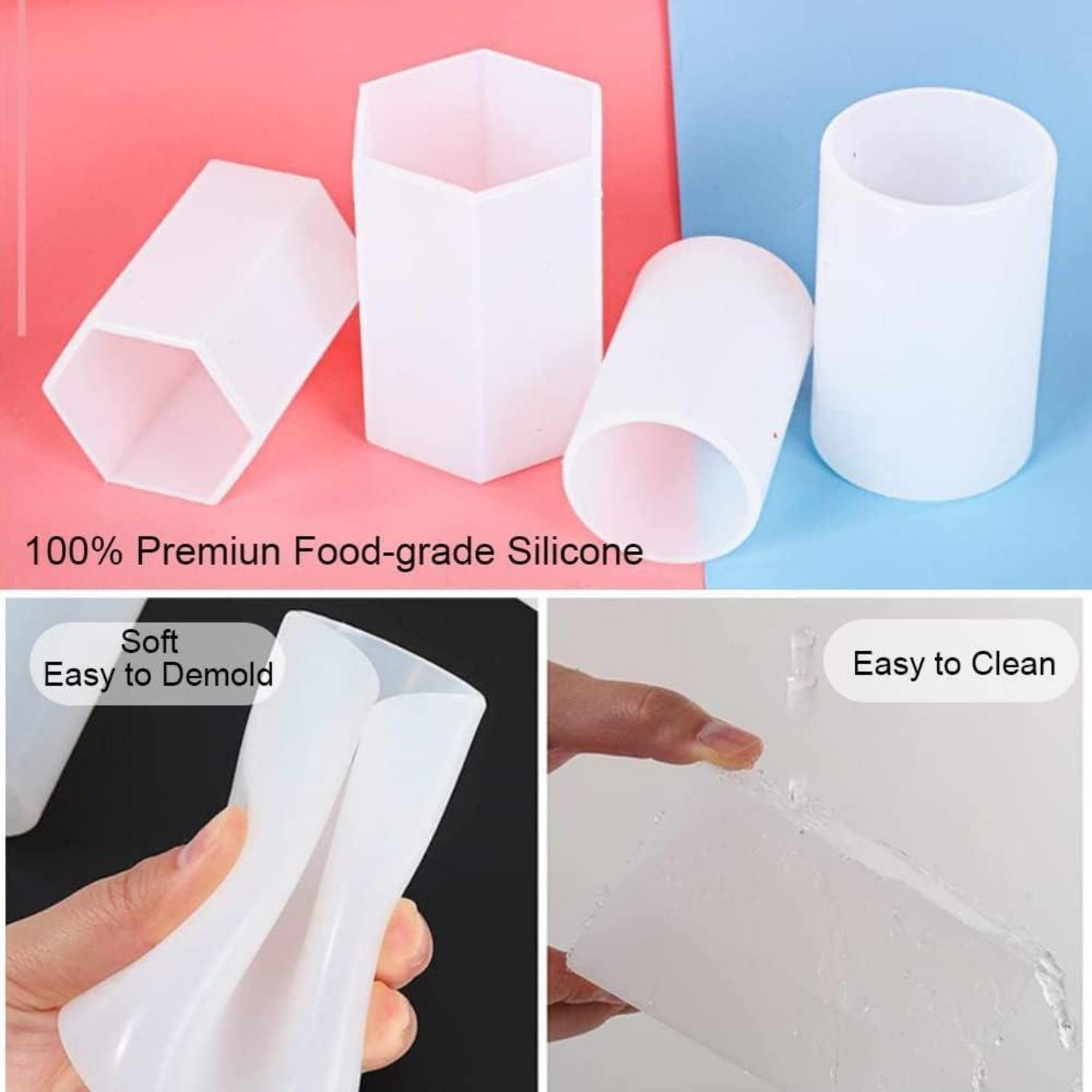 LuxusKollektion Silikonform 6Pcs Silikon DIY Kerzenform Kit 3D Gießformen & Kerzendocht Set, (1-tlg) – Bild 4 von 5