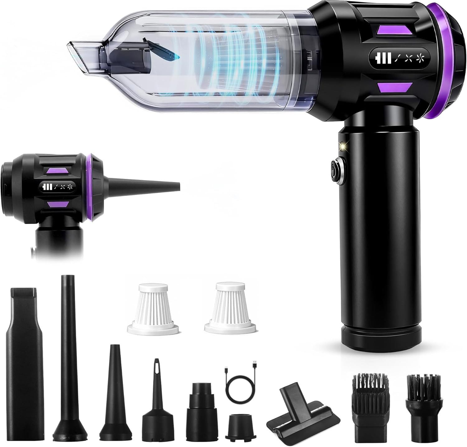 ZMH Handstaubsauger Akku-Handstaubsauger 17000Pa Stark 4 in 1 mit Bürstenloser Motor, beutellos