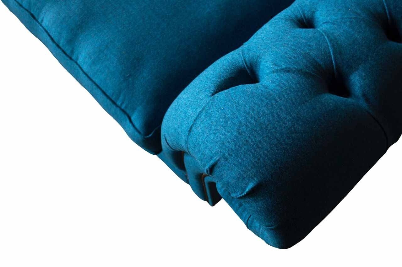 Wohnzimmer Sofas Made Sofa JVmoebel In Europe Sofa Polster Chesterfield 3 Blau, Stoff Couch Sitzer