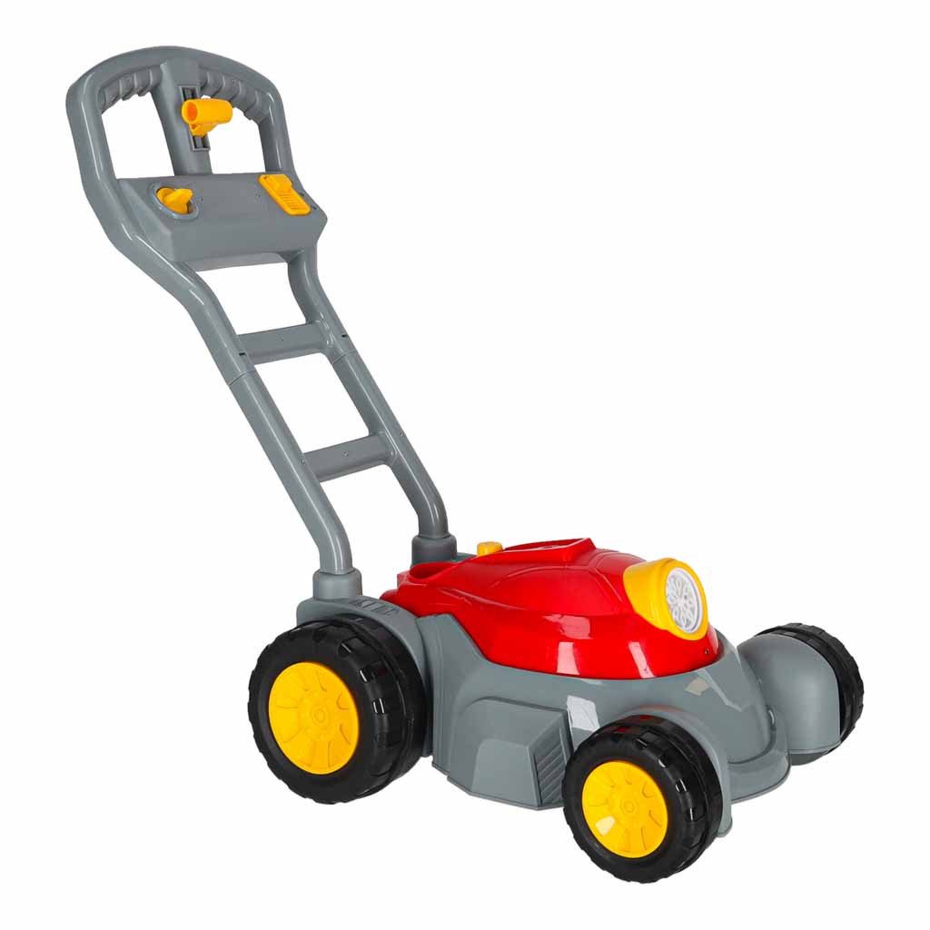 Ikonka Seifenblasenmaschine Seifenblasenmäher Gartenspielzeug Schiebespielzeug, Seifenblasenfunktion, Licht- & Soundeffekte, 110 ml