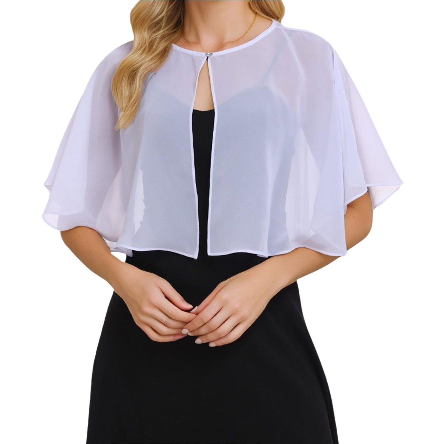 Refttenw Poncho Damen Chiffon Bolero,Chiffon Umhang,Schultertuch,Strickjacke