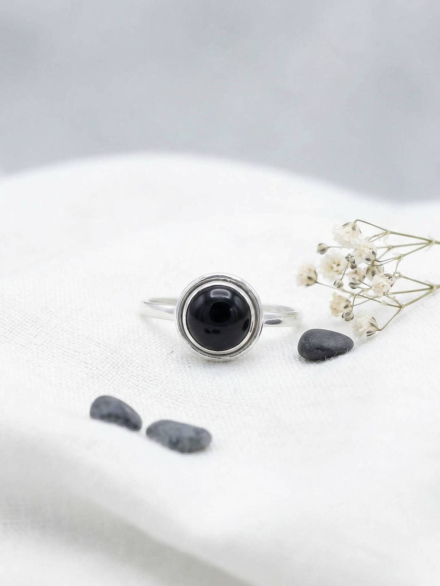 mantraroma Silberring HULETTI aus 925 Silber mit Onyx (Ring mit Schmuckbeut günstig online kaufen