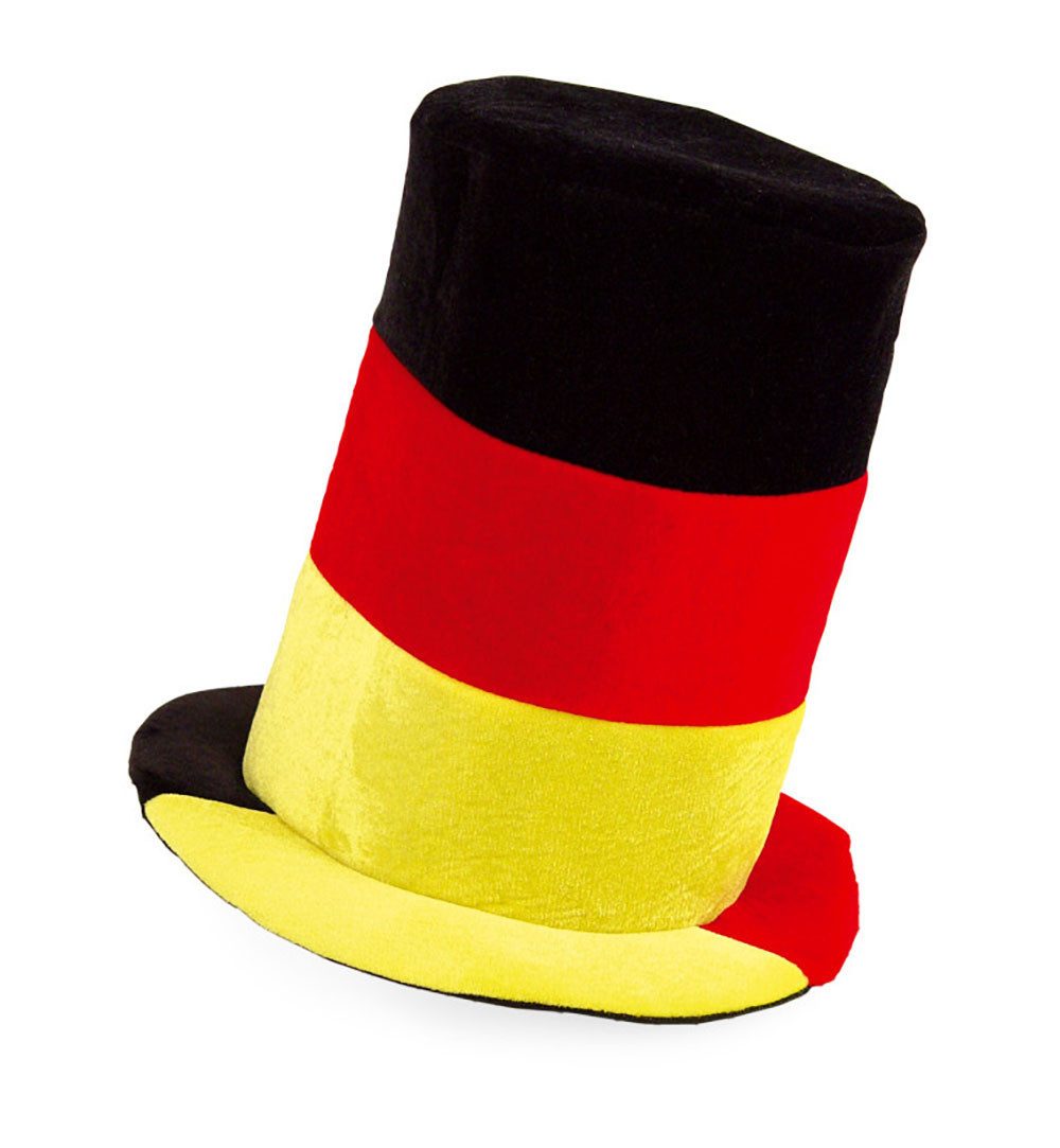 Fries Zylinder Deutschland Zylinder Hut Gr. 58 Schwarz Rot Gold Fan WM EM Party Deutschlandfarben
