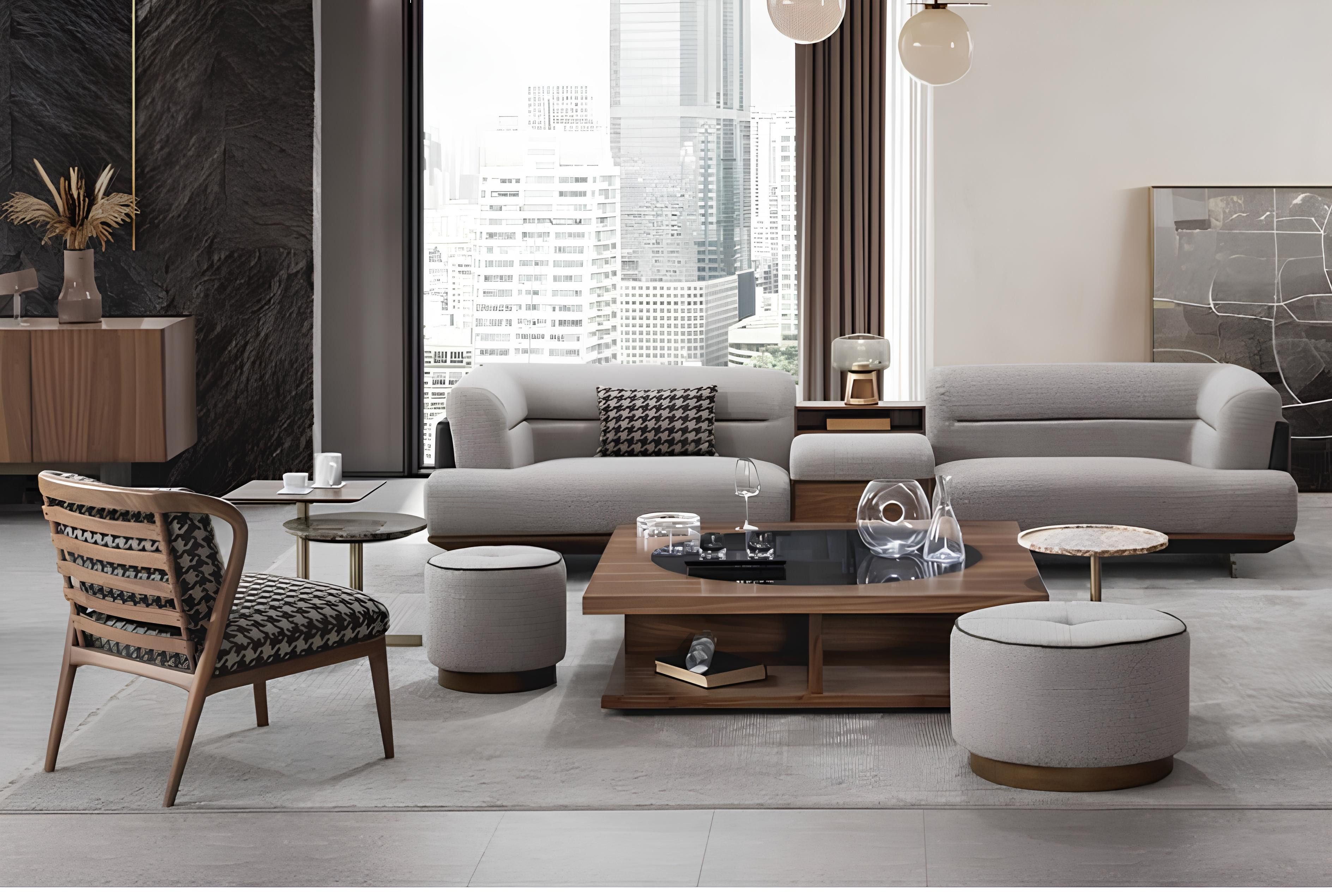 Xlmoebel Big-Sofa Elegantes graues Sofa aus hochwertigem Textil für gemütliche Stunden, 1 Teile, Hergestellt in Europa