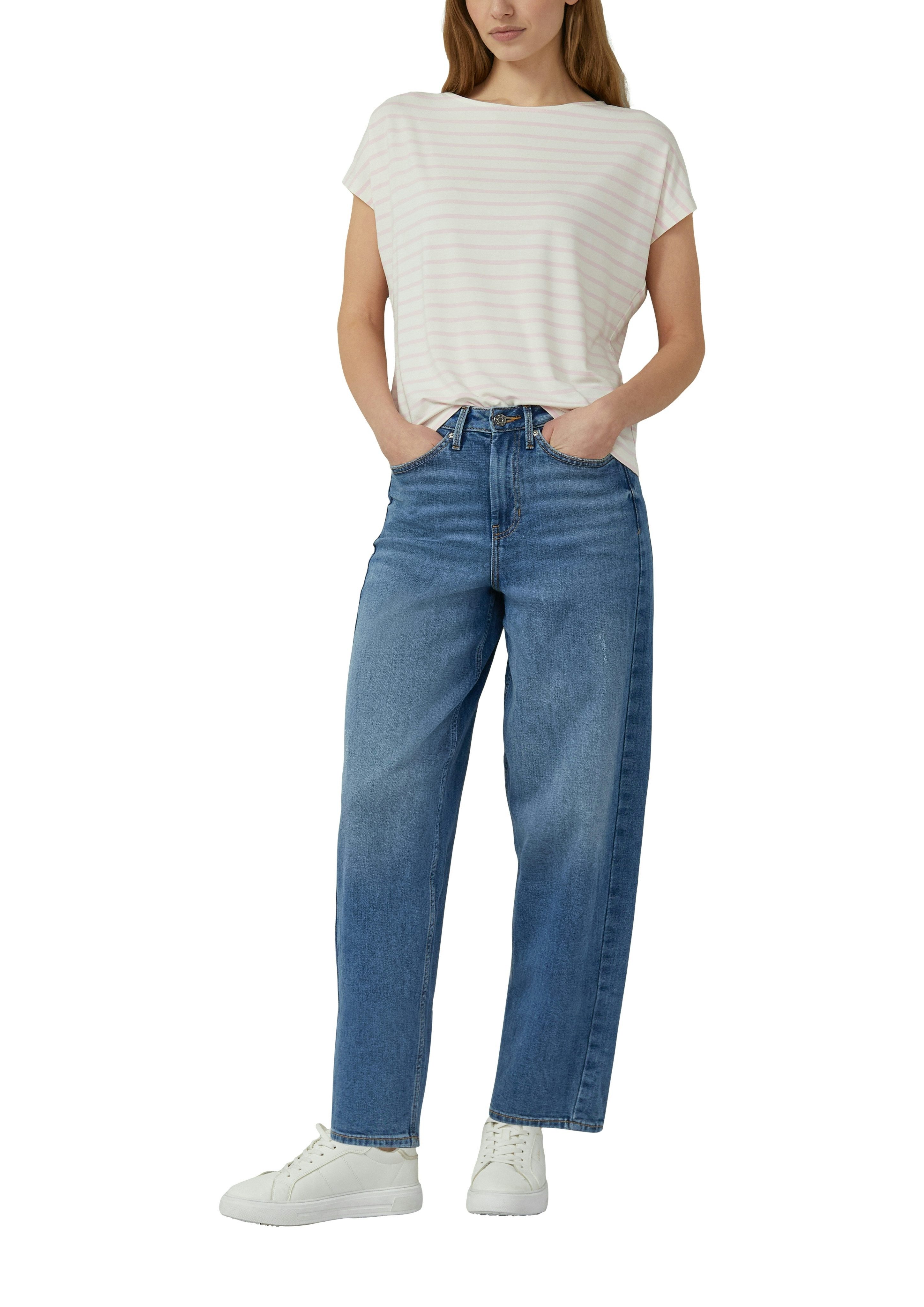 s.Oliver Kurzarmshirt Sommershirt mit grafischem Muster – Bild 3 von 4