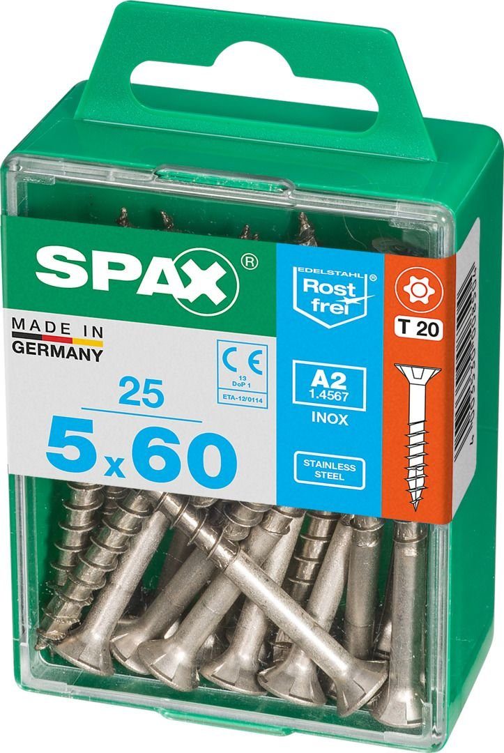 mm 20 Spax 60 x Universalschrauben SPAX 5.0 TX Senkkopf Holzbauschraube