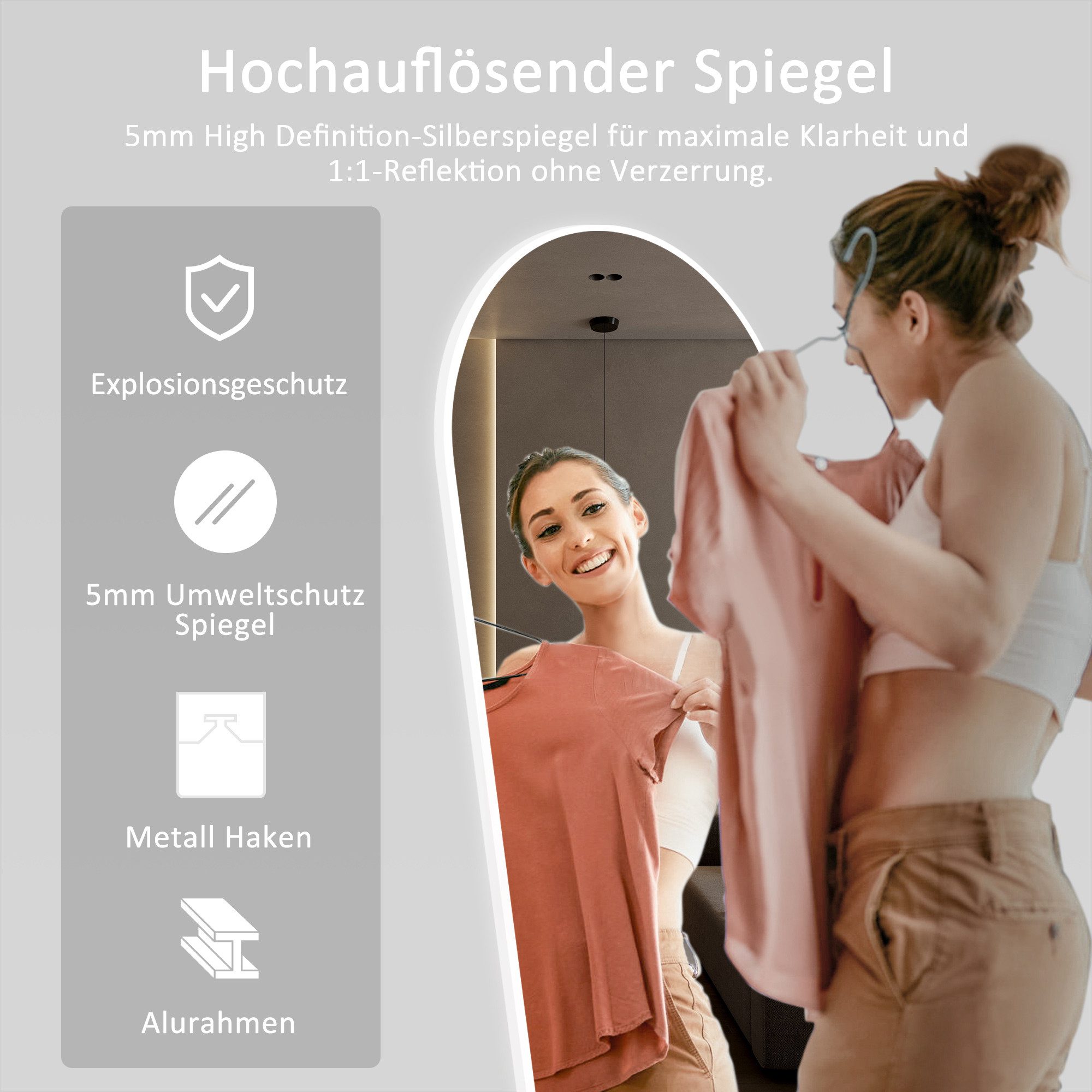 Hopibath Wandspiegel ganzkörper 160x50 150x50 140x40 günstig online kaufen