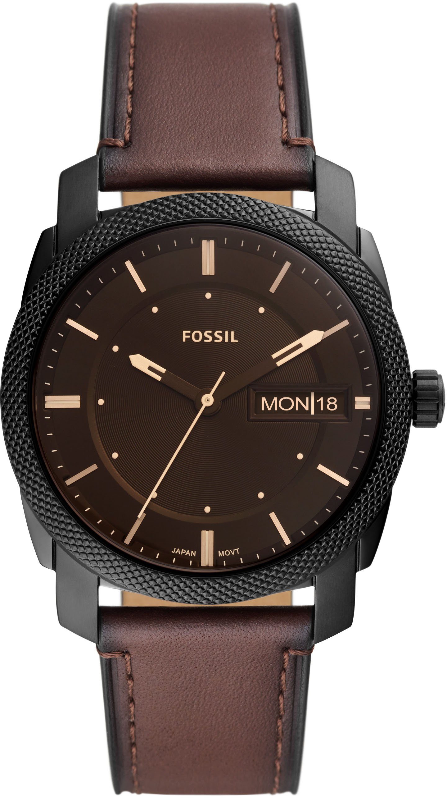 Fossil Quarzuhr MACHINE, FS5901, Armbanduhr, Herrenuhr, Datum, Nachhaltigkeitssiegel