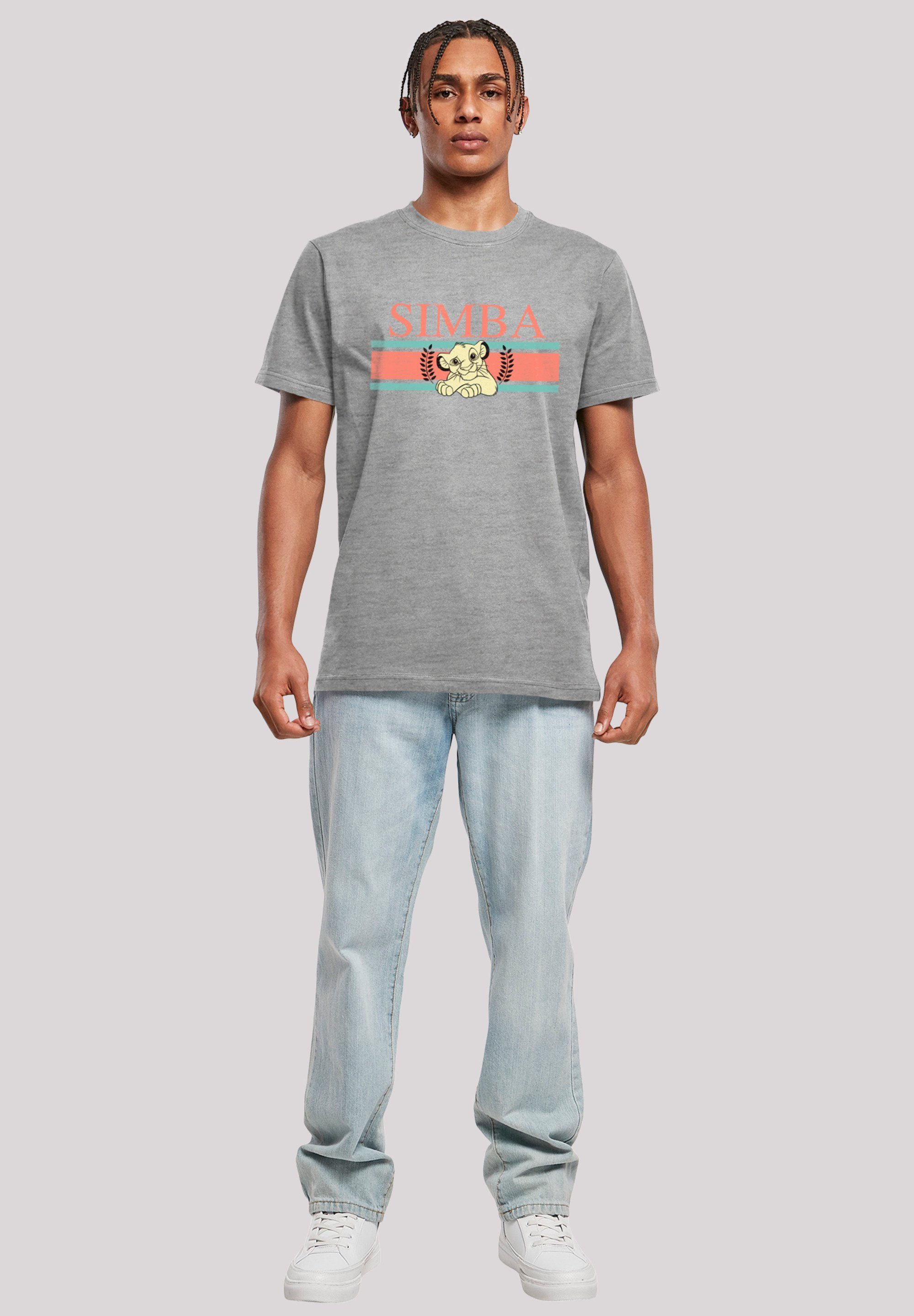 F4NT4STIC T-Shirt Disney König der Simba heather Stripes grey Print Löwen