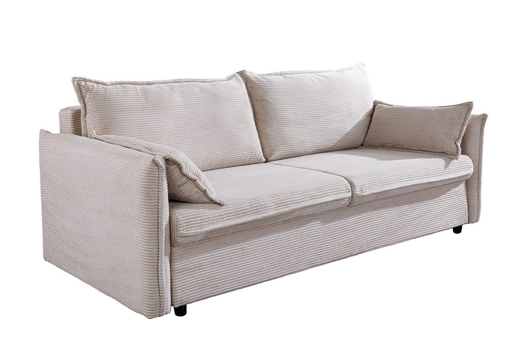 riess-ambiente Schlafsofa APARTMENT 215cm beige · Cord, inkl. Kissen, inklu günstig online kaufen