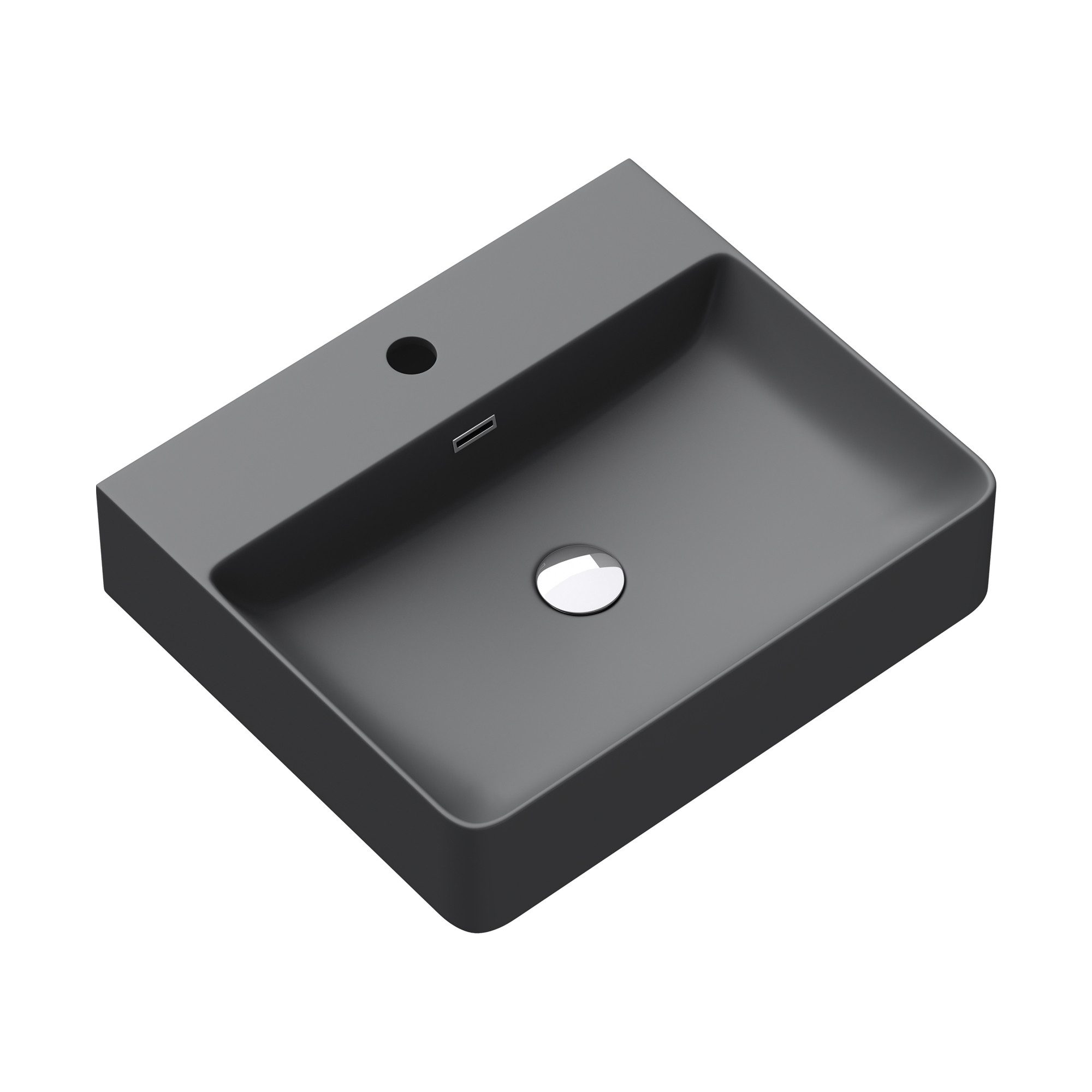 doporro Раковины keramik Aufsatzwaschbecken eckig Waschtisch weiß/Anthrazit M201