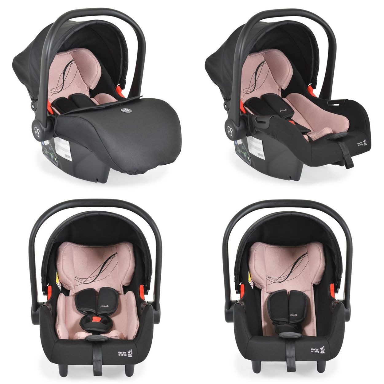Moni Babyschale Babyschale i-Size (40 - 87cm), ab: 0, bis: 0.5, Gruppe 0+ Fußabdeckung Kopfstütze Gurt