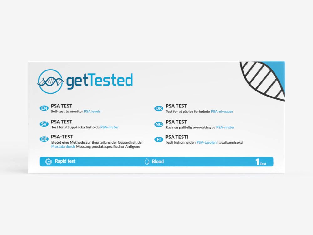 GetTested International AB Unverträglichkeitstest PSA-Test, 1 Messparameter, Testkit, 1-tlg., PSA-Bluttest für zuhause, PSA-Bluttest zur Prostata-Orientierung