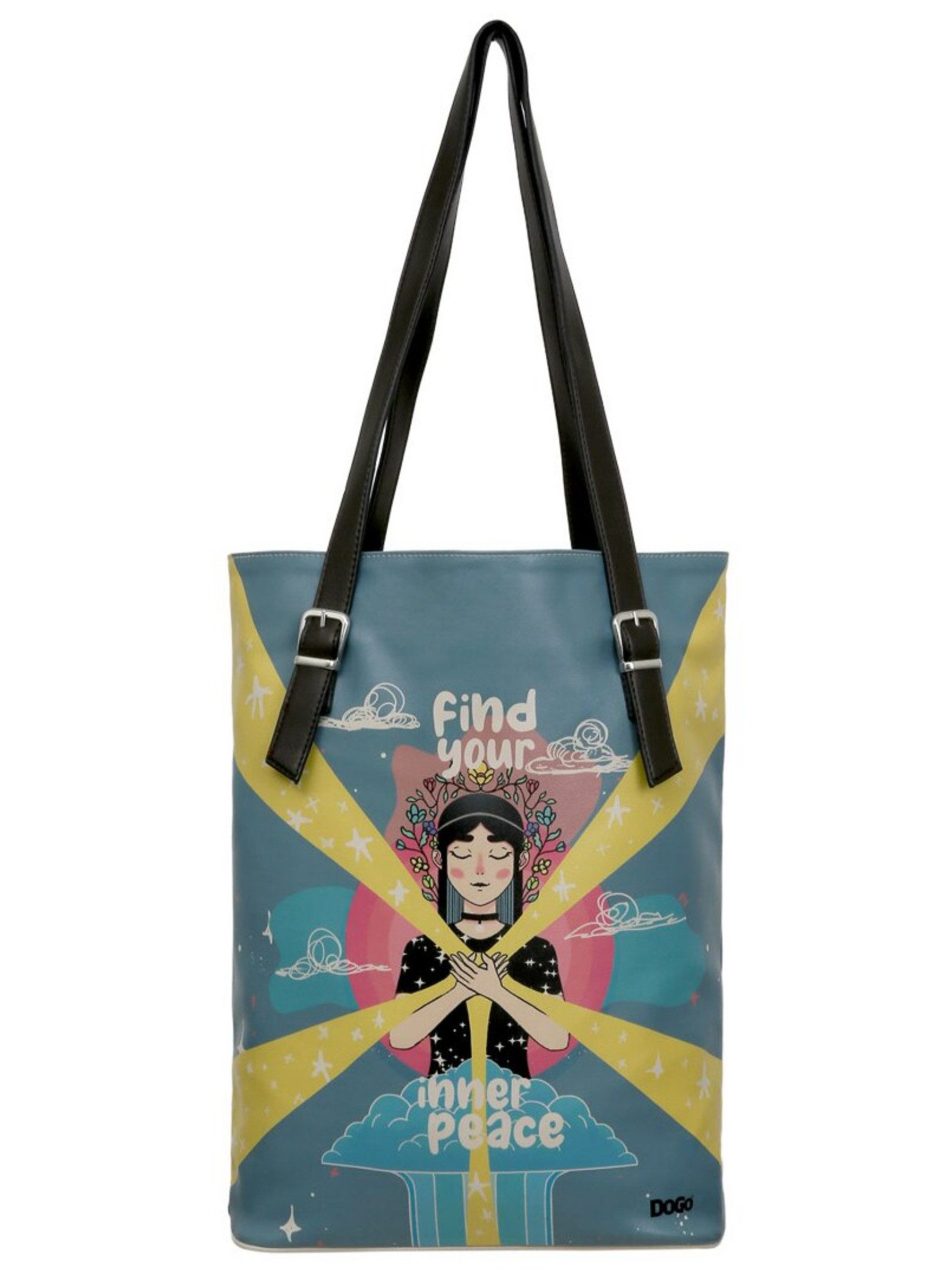 DOGO Umhängetasche Tall Bag Damen Schultertasche Find Your Inner Peace Damen, Handgefertigt