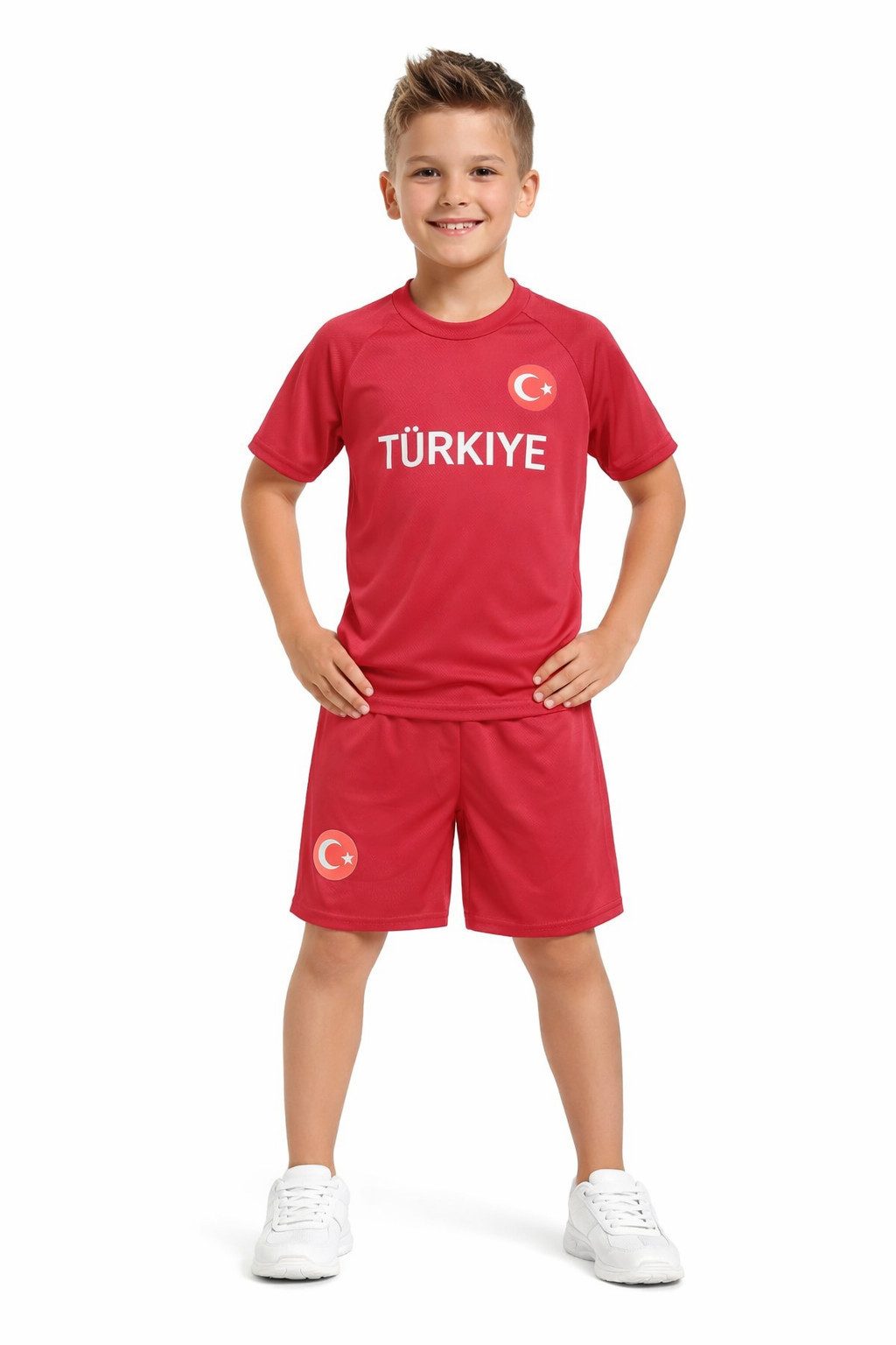Fashion Boy Fußballtrikot Fußball Fan Set Türkei Trikot + Shorts personalisierbar, JStur (Set)