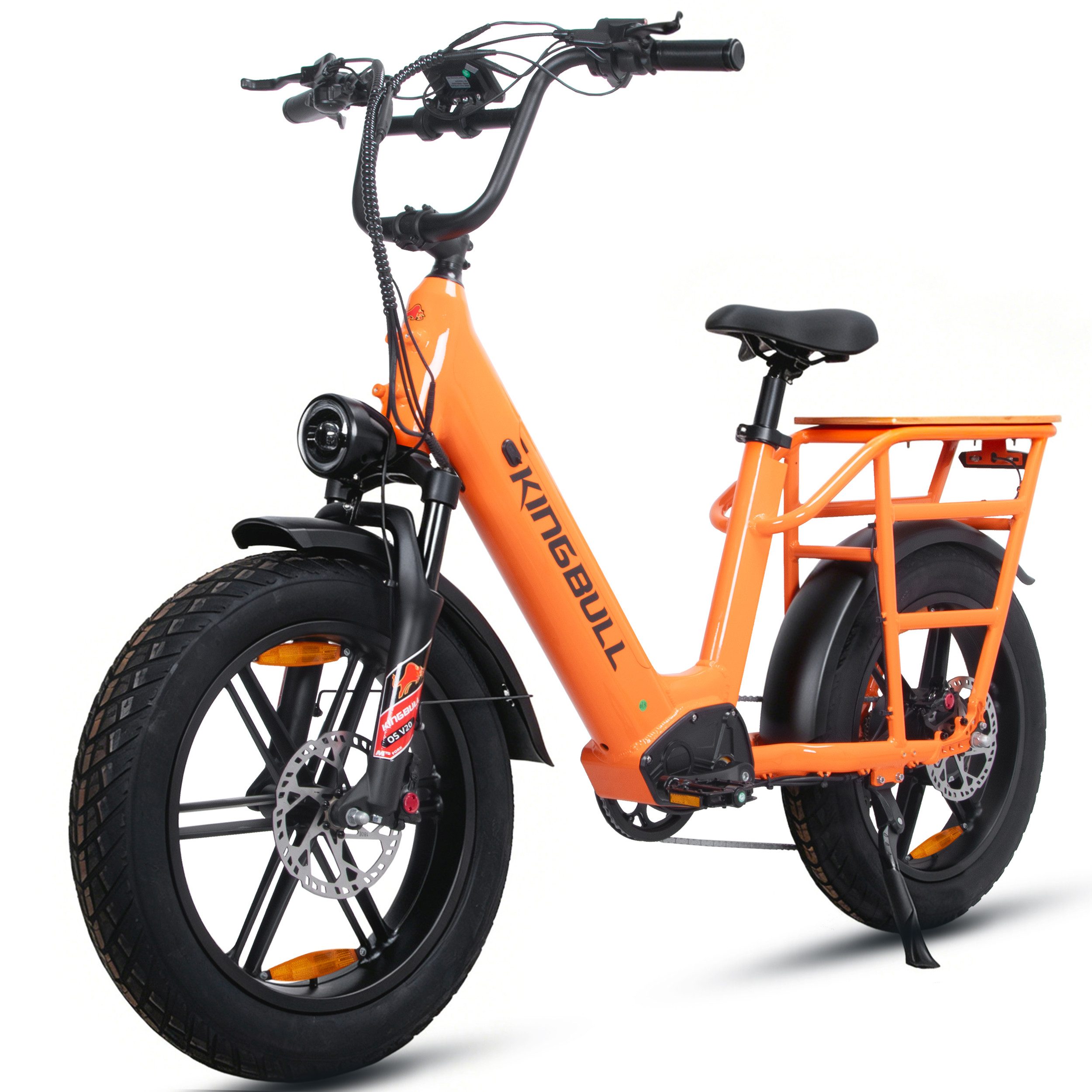 Vankel E-Bike Cityrad Cargo Damen u. Herren 20"x4" 960Wh 48V, max.100km Hydraulikbremsen, Kettenschaltung, Heckmotor, 960 Wh, (Beleuchtungsset mit Batterieladegerät, Batterieschlüssel, Werkzeug), Lasten-Elektrofahrrad mit Fat-Reifen, großem Transportträger