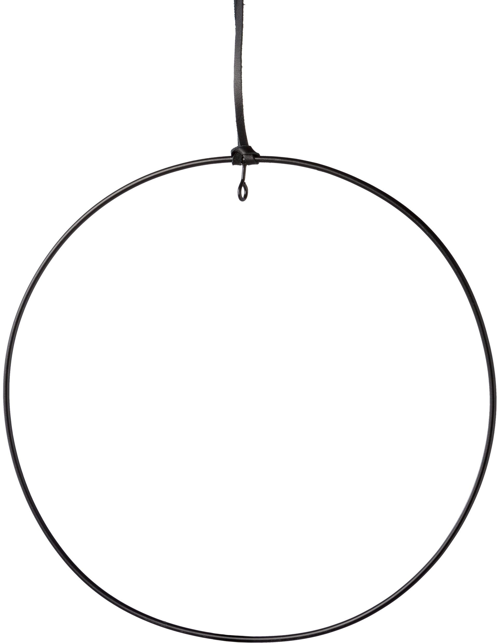 Creativ deco Dekohänger (6 St), Metallring mit hochwertigem Lederband