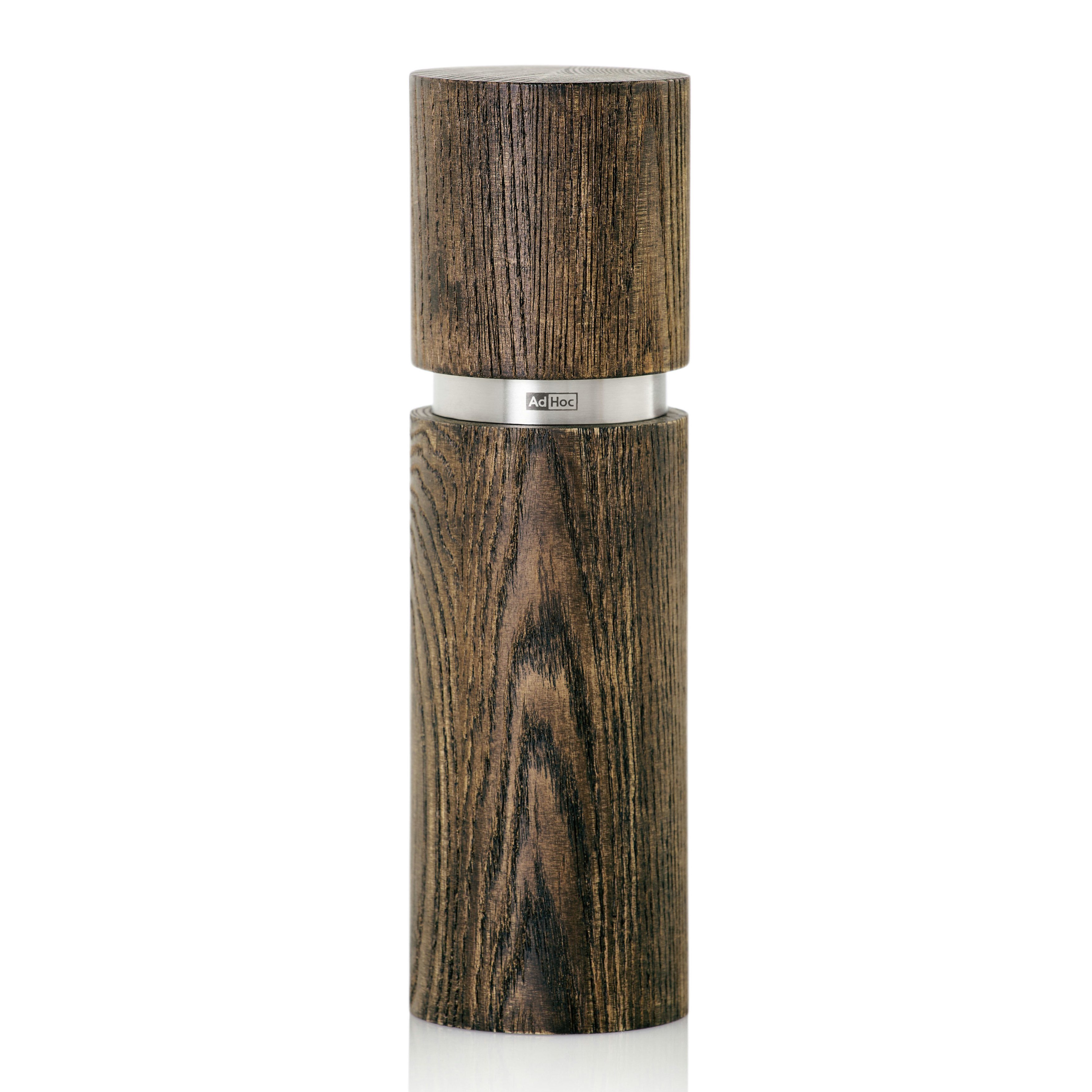 AdHoc Salz-/Pfeffermühle Textura Antique 20 cm manuell, Keramik-Mahlwerk, Eschenholz