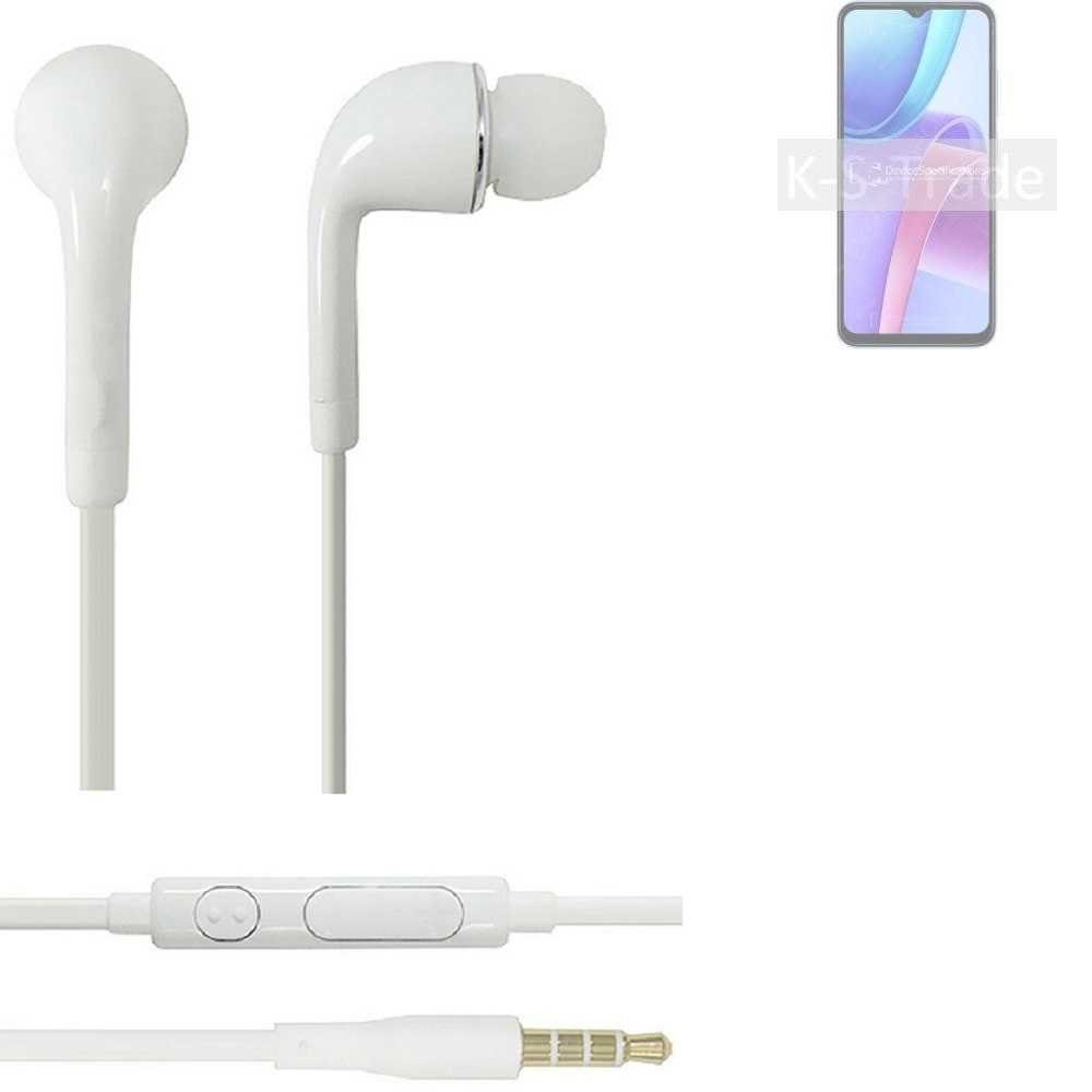 K-S-Trade für Xiaomi Redmi Note 11R In-Ear-Kopfhörer (Kopfhörer Headset mit Mikrofon u Lautstärkeregler weiß 3,5mm)