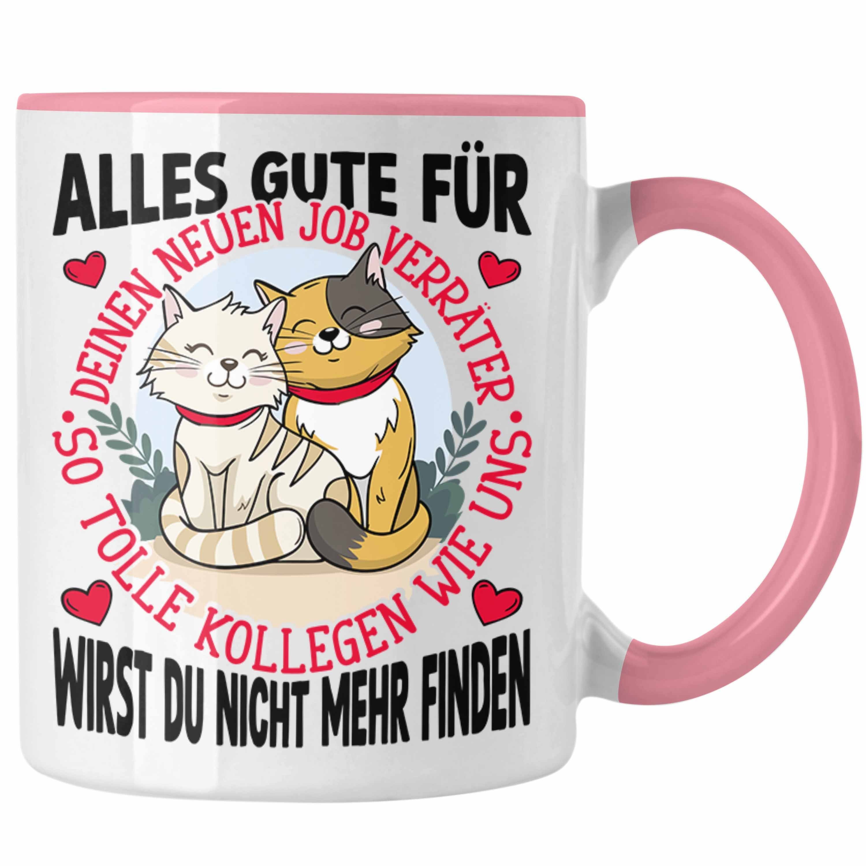 Trendation Tasse Alles Gute Zum Neuen Job Verräter Tasse Geschenk Neuer Job Abschiedsge Rosa