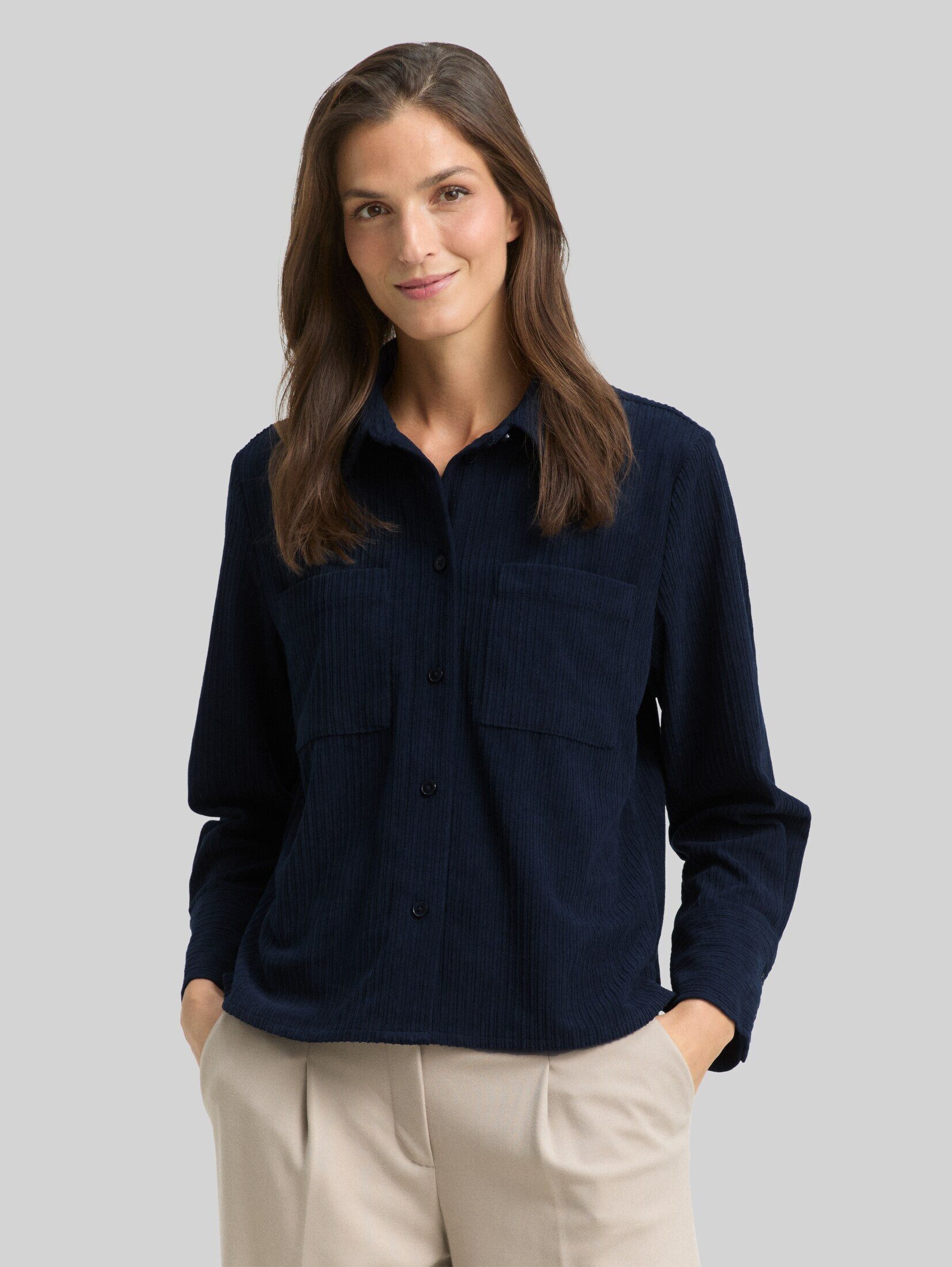 TOM TAILOR Langarmbluse Blusen & Shirts Loose Fit Cordbluse