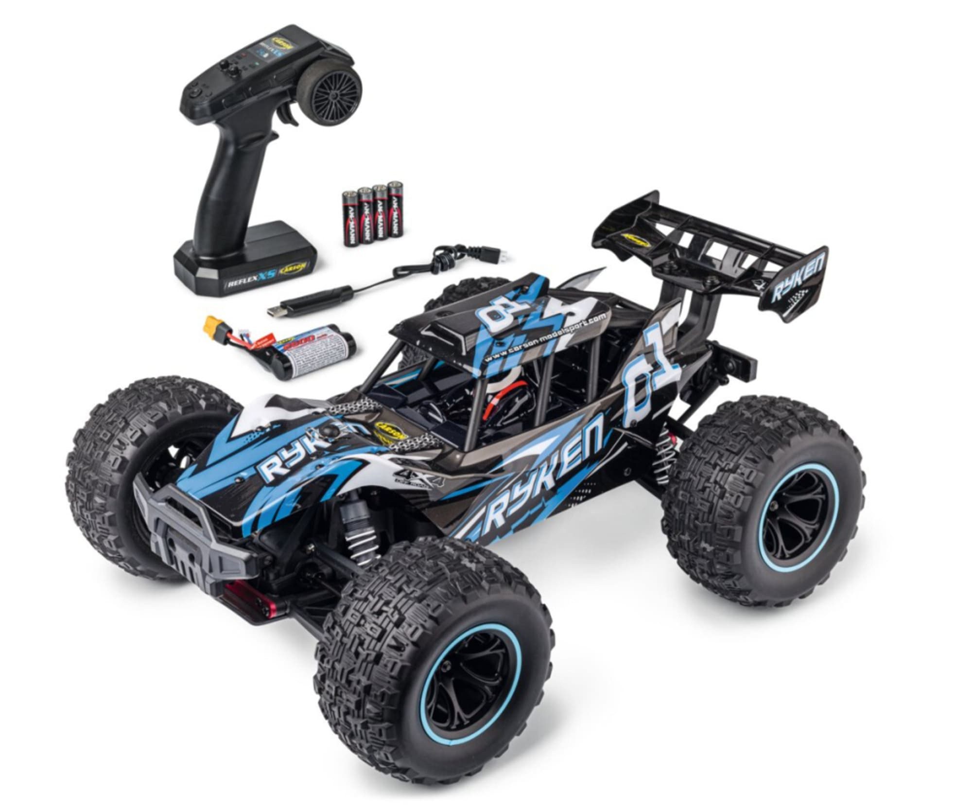 CARSON RC-Buggy Carson 1:10 RC XS Ryken 100% RTR blau