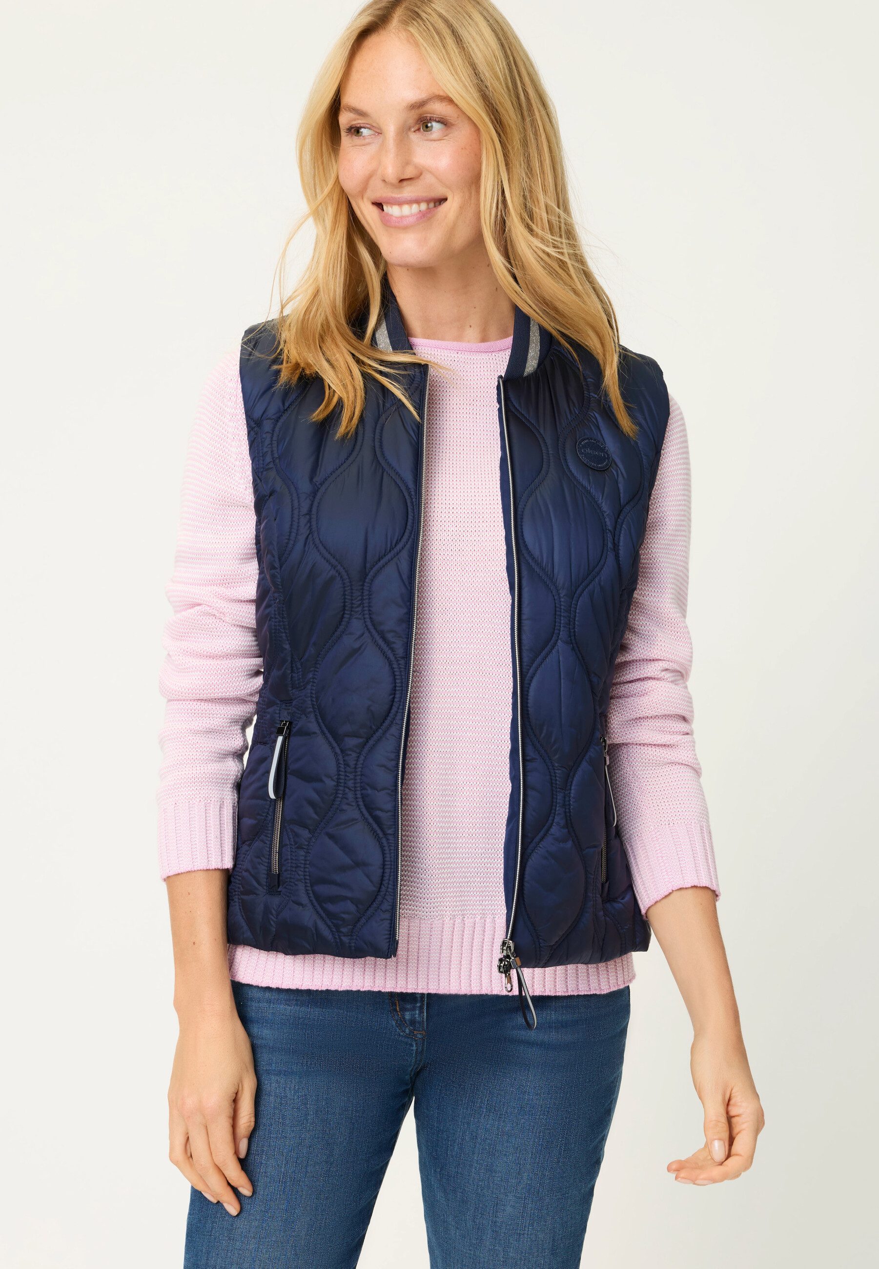 Olsen Outdoorjacke Weste mit Stehkragen und Reißverschluss