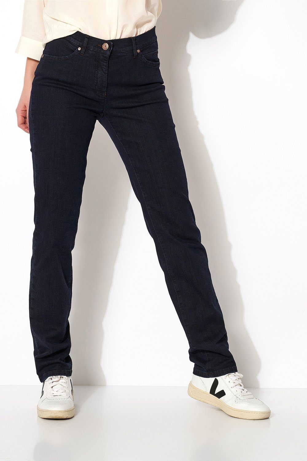 [Neuer Eröffnungsverkauf] TONI 5-Pocket-Jeans Perfect und dunkelblau - mit Bauch Shaping-Effekt an Po 059 Shape