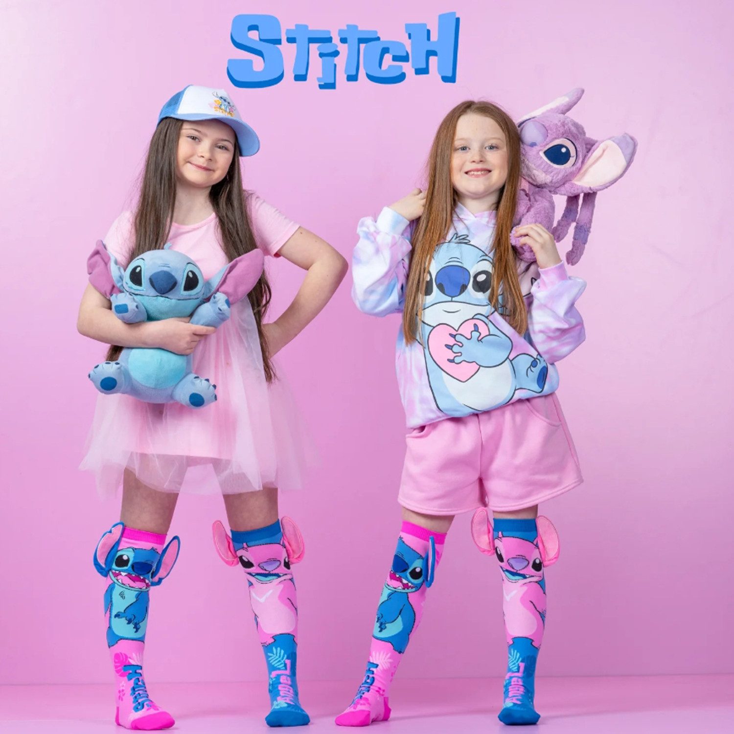 Heinrich Bauer Socken Stitch Socken Hawaii mit 3D-Ohren Blau & Pink