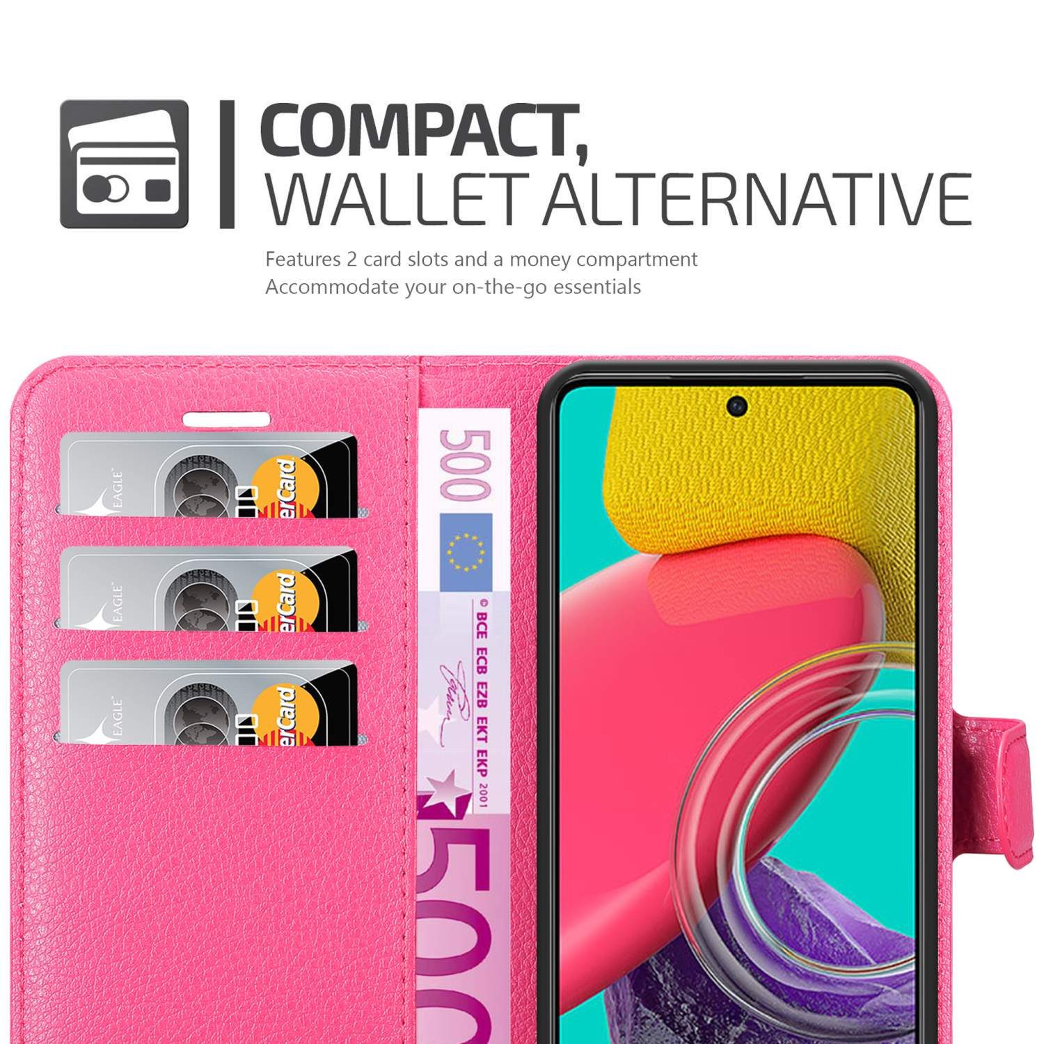 Cadorabo Handyhülle für Samsung Galaxy M53 5G Hülle Samsung Galaxy M53 5G, Hülle Schutzhülle mit Standfunktion, Kartenfach und Magnetverschluss