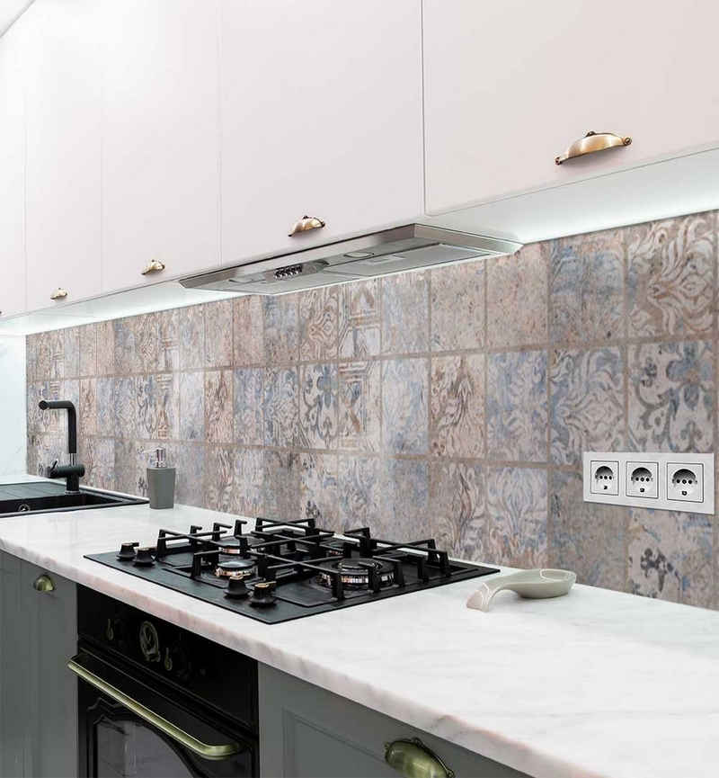 MyMaxxi Dekorationsfolie Küchenrückwand Verwaschenes Retro Mosaik selbstklebend