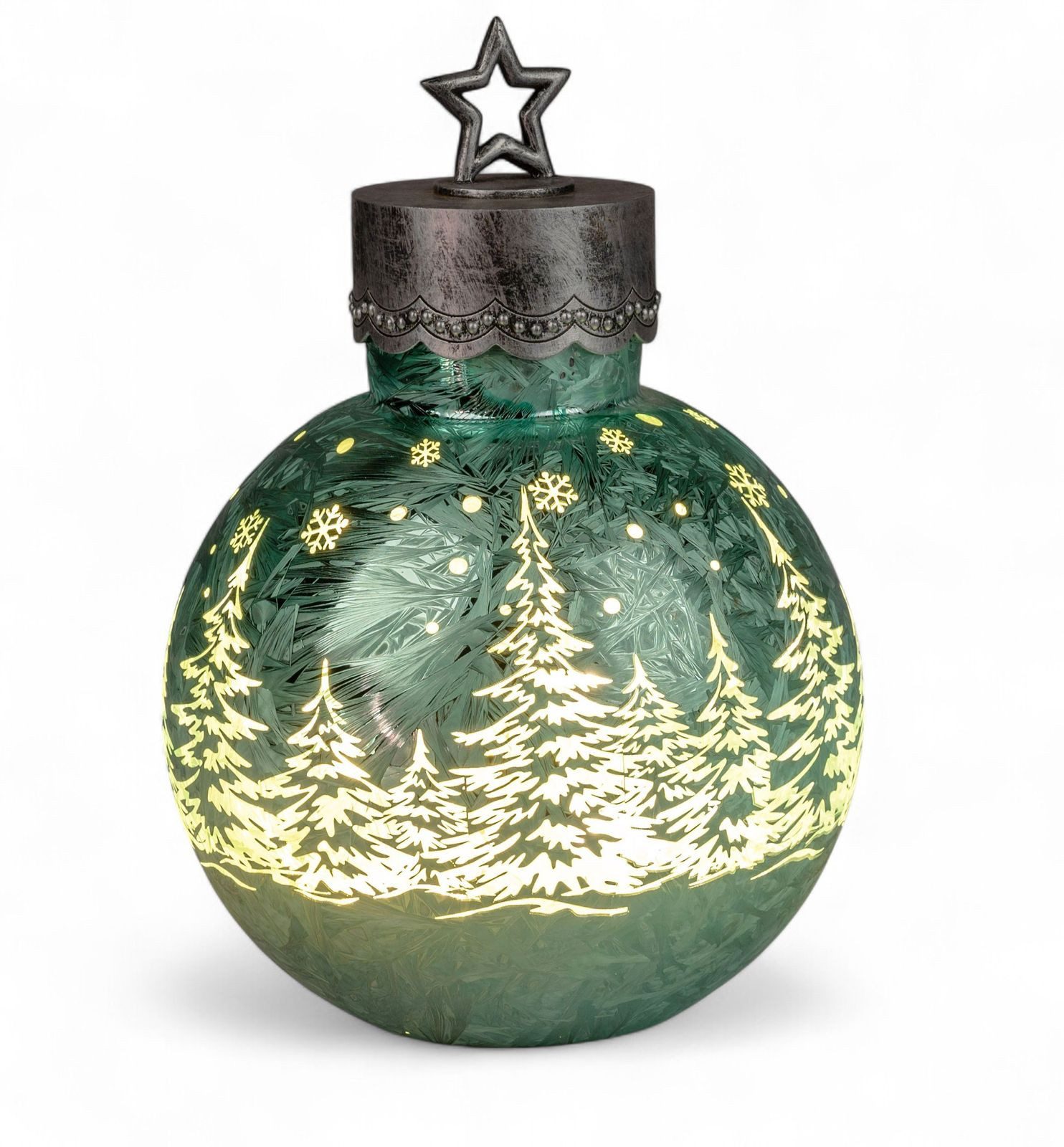 formano LED Dekolicht XXL Glas-Kugel Frosty Mint 35 cm Timer 6h/18h Weihnac günstig online kaufen