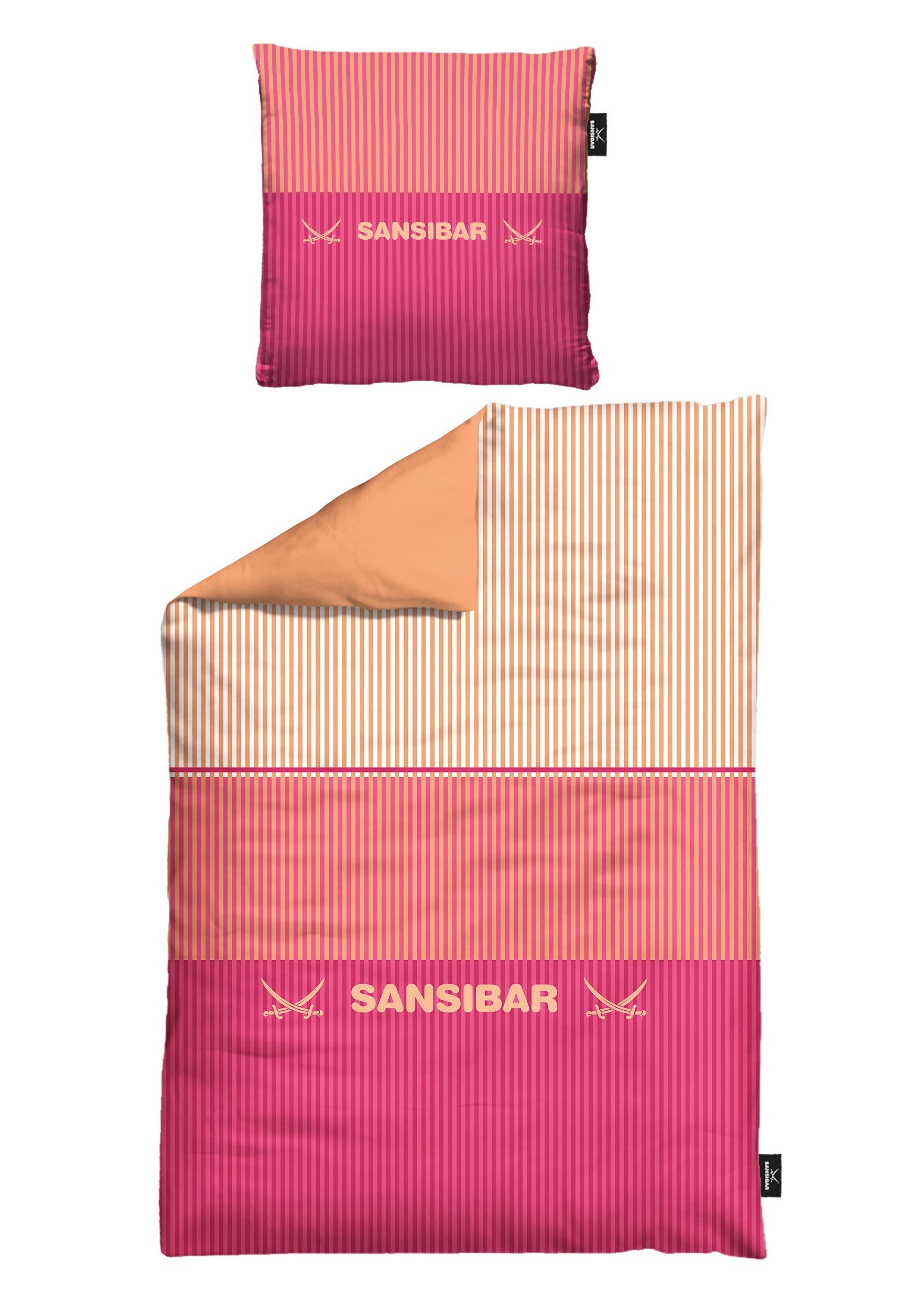 Sansibar Sylt Bettwäsche Bettwäsche SANSIBAR Satin BL 135x200 cm orange Bettbezug Bettzeug