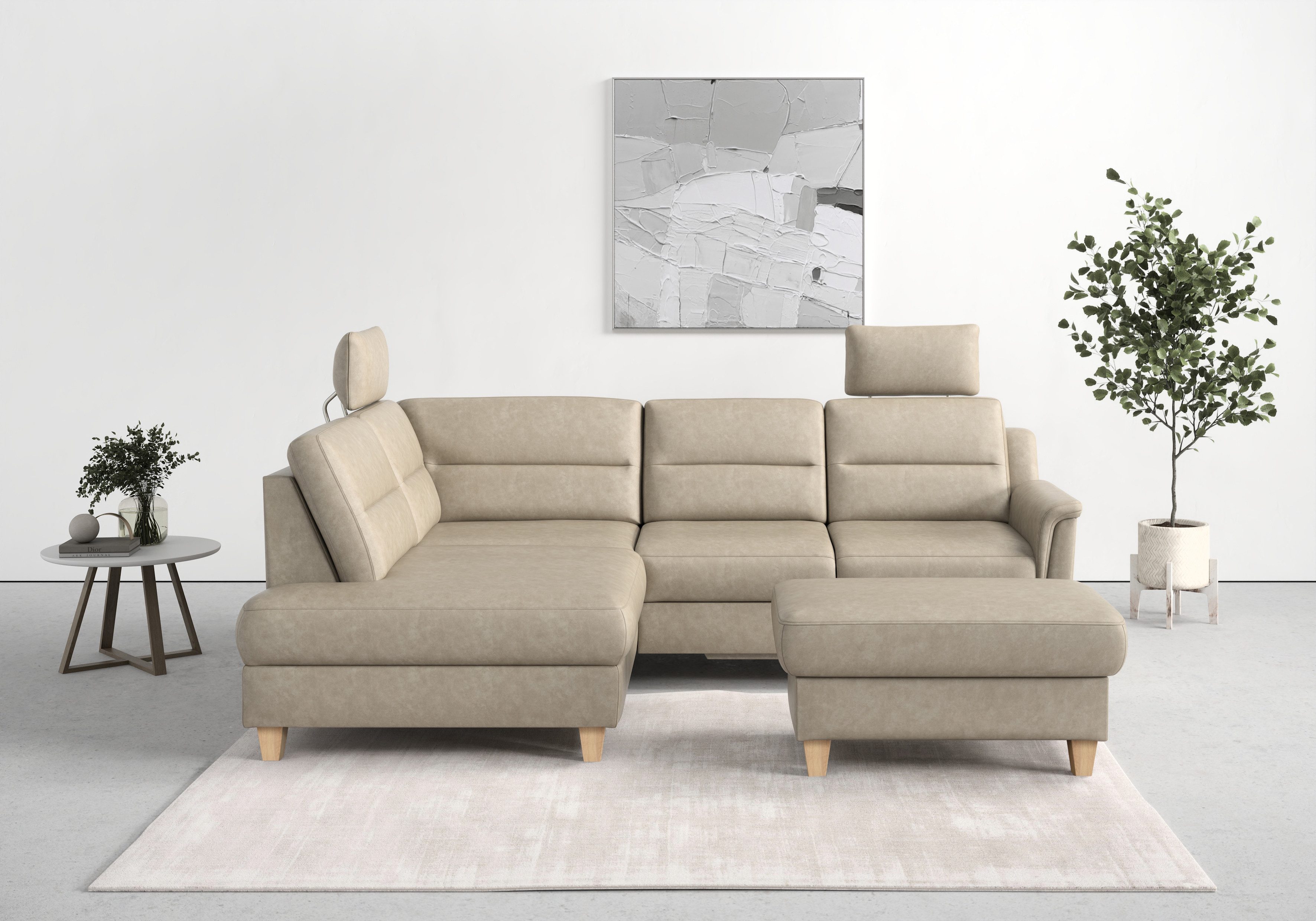 sit&more Ecksofa Farö L-Form, inklusive Federkern, wahlweise mit Bettfunktion und Bettkasten