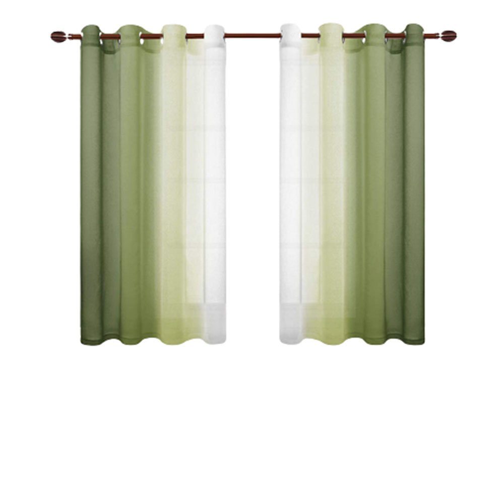 Translucent Curtains of Bedroom FELIXLEO 1.32x2.14, Set Gardine with Eyelets for 2