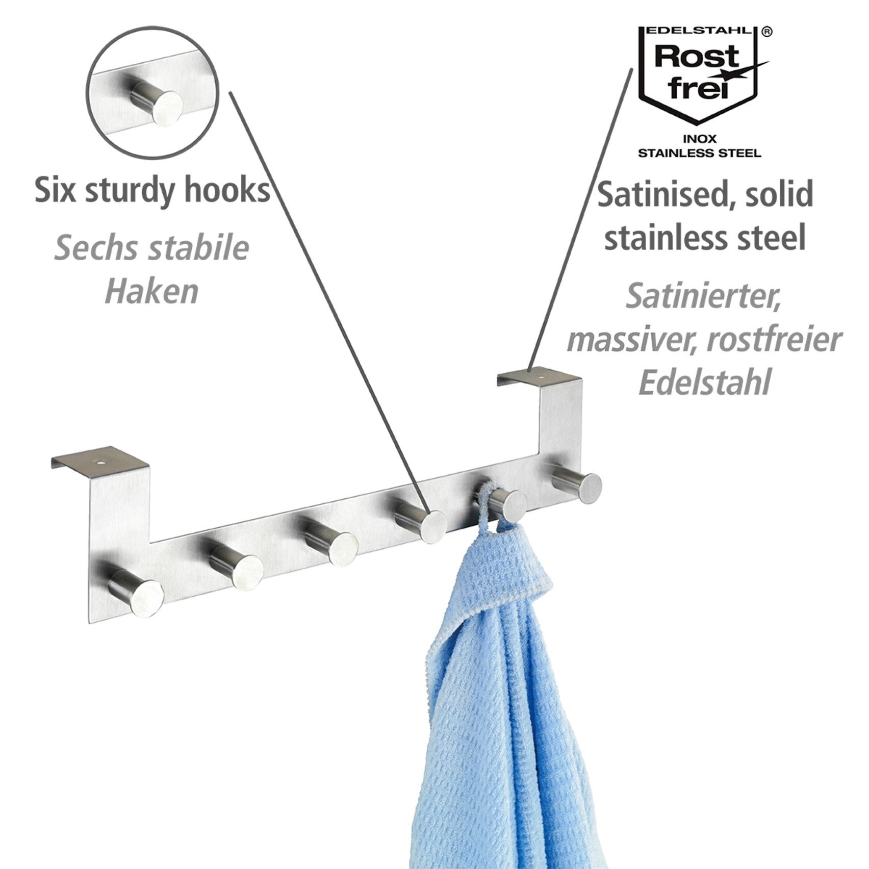 WENKO Türhaken Modell Celano, Türen, Türgarderobe, Hakenleiste mit 6 Haken, günstig online kaufen