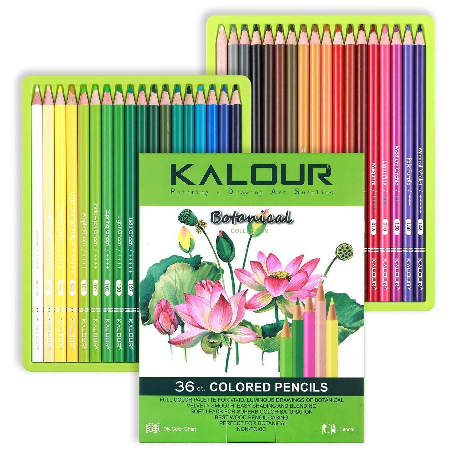 LuxusKollektion Buntstift Buntstift-Set Grün Botanisch 36tlg.