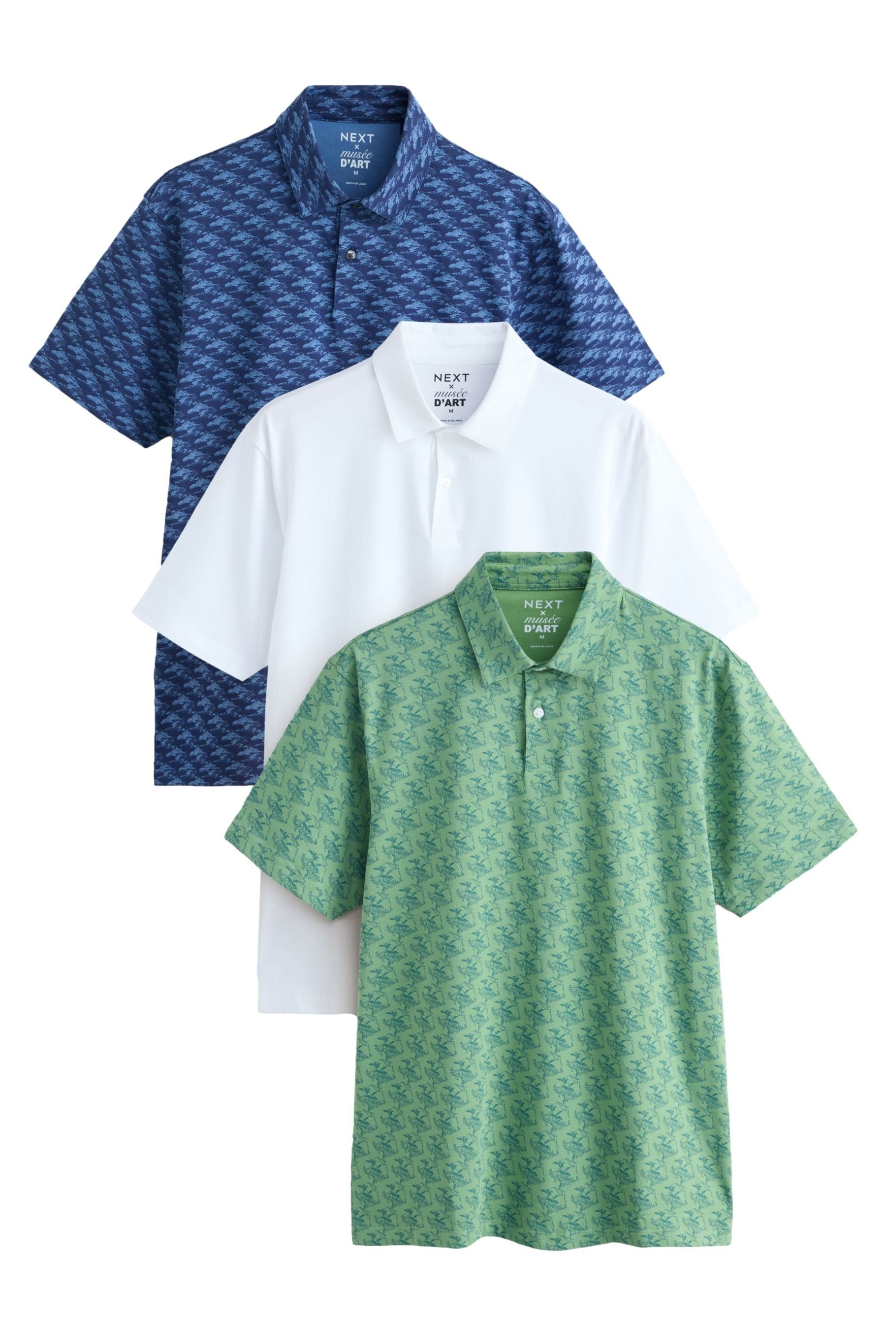 Next Poloshirt Regular Fit Kurzarm-Poloshirts, 3er-Pack (3-tlg)